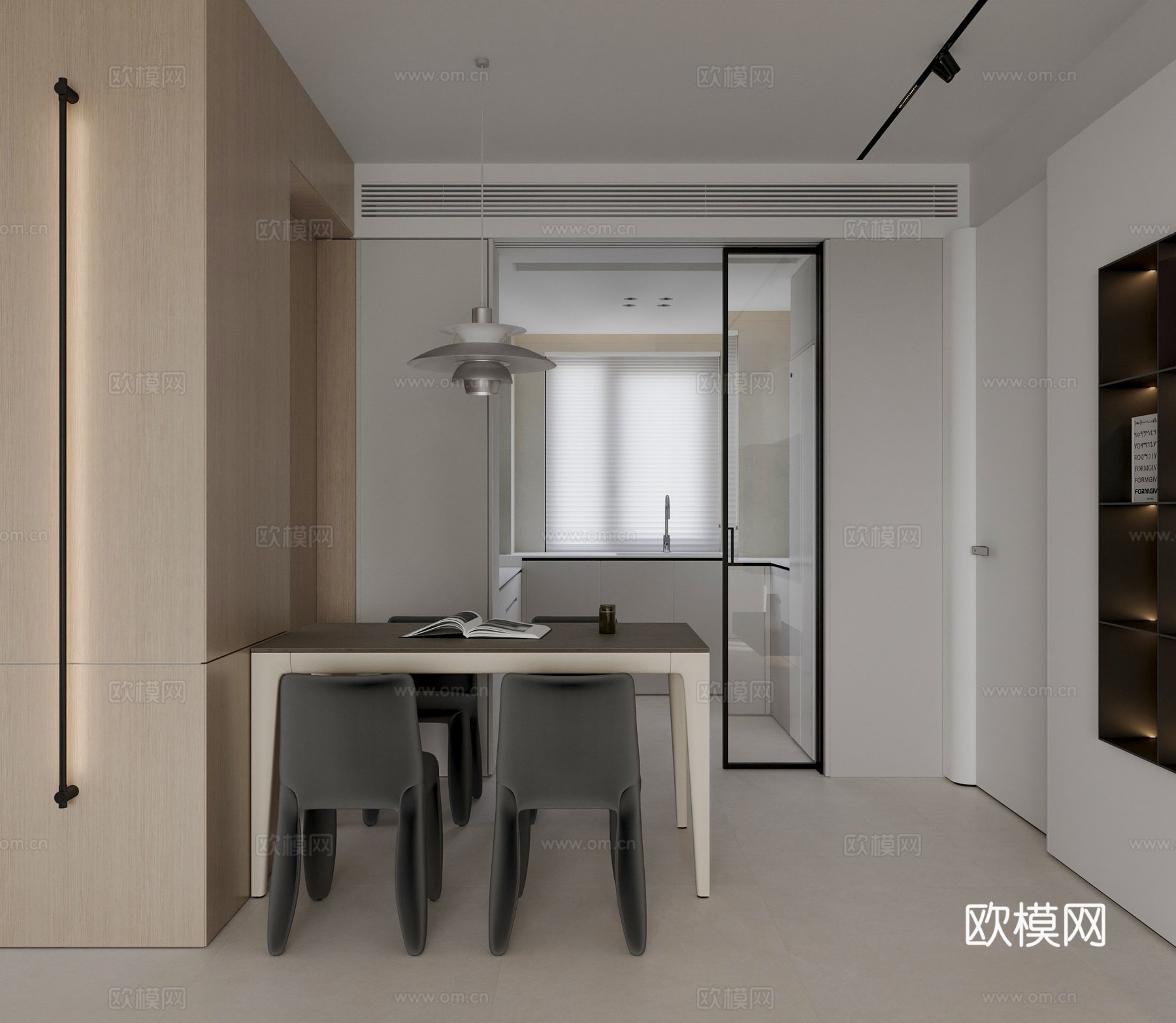 现代餐厅su模型