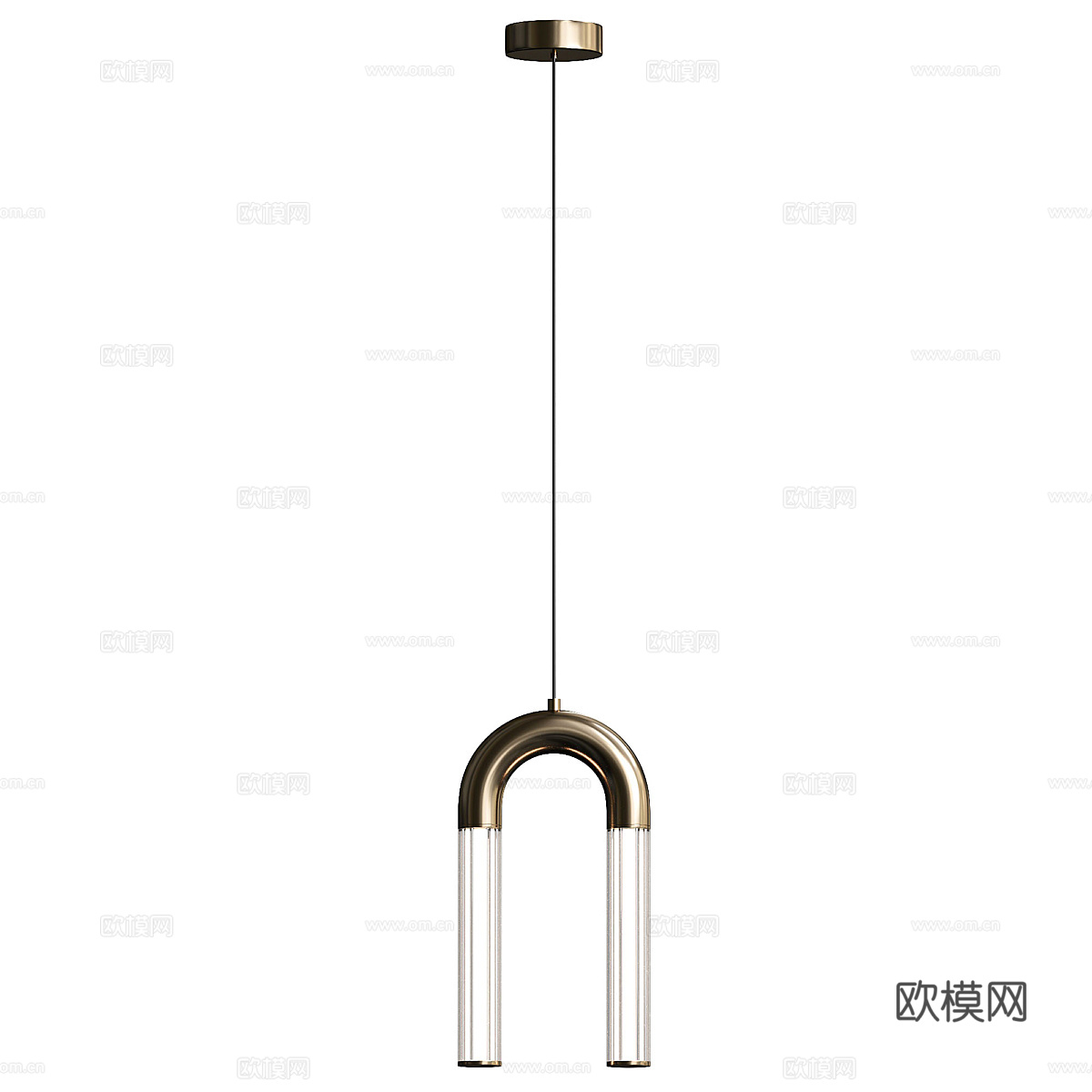 现代轻奢金属玻璃装饰吊灯3d模型
