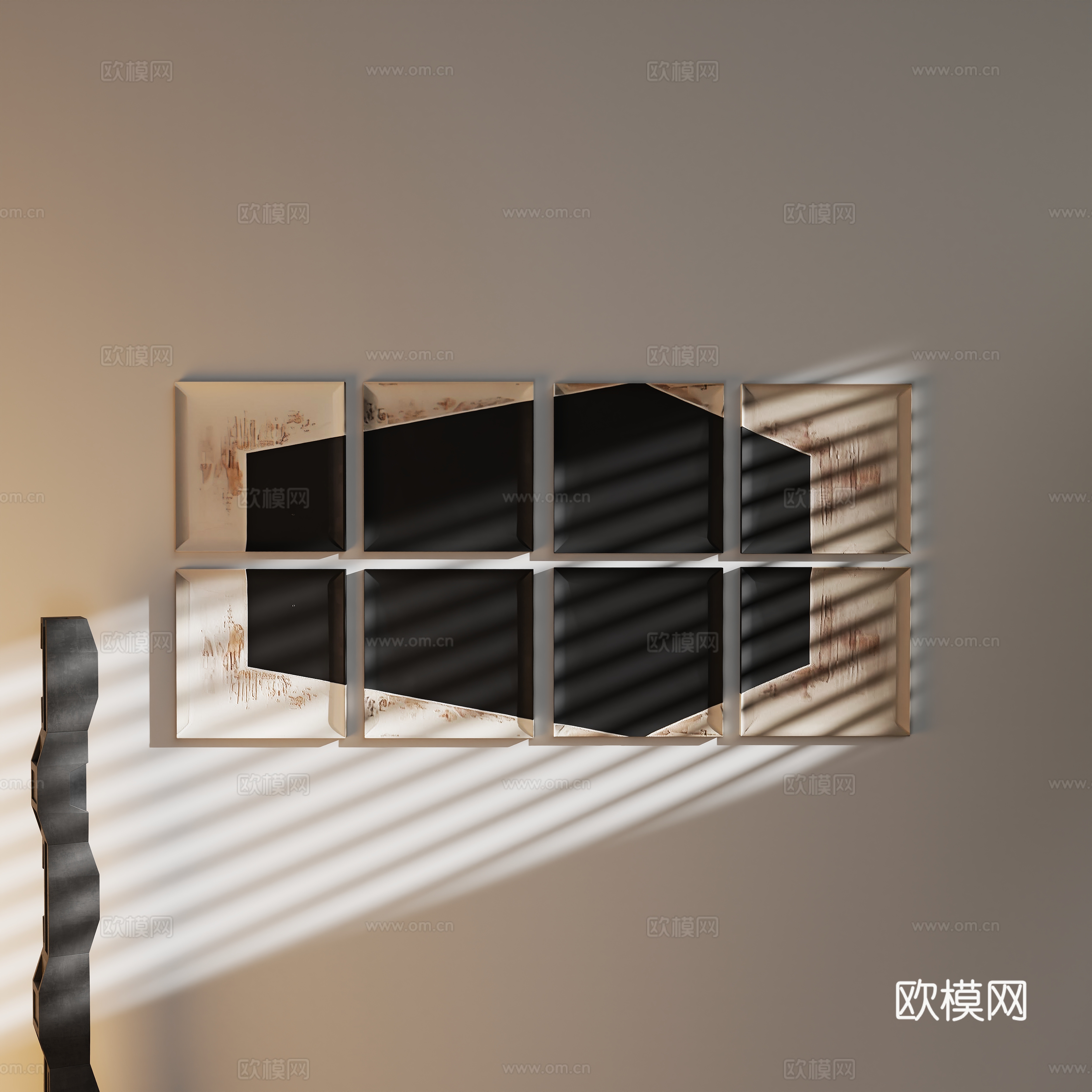 现代组合装饰画3d模型