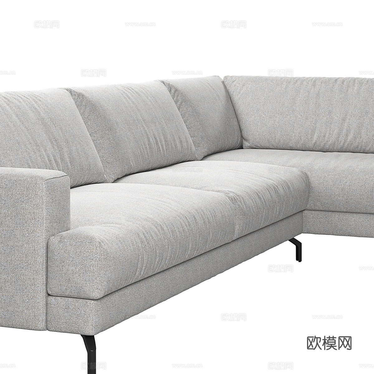 现代意式布艺转角沙发3d模型