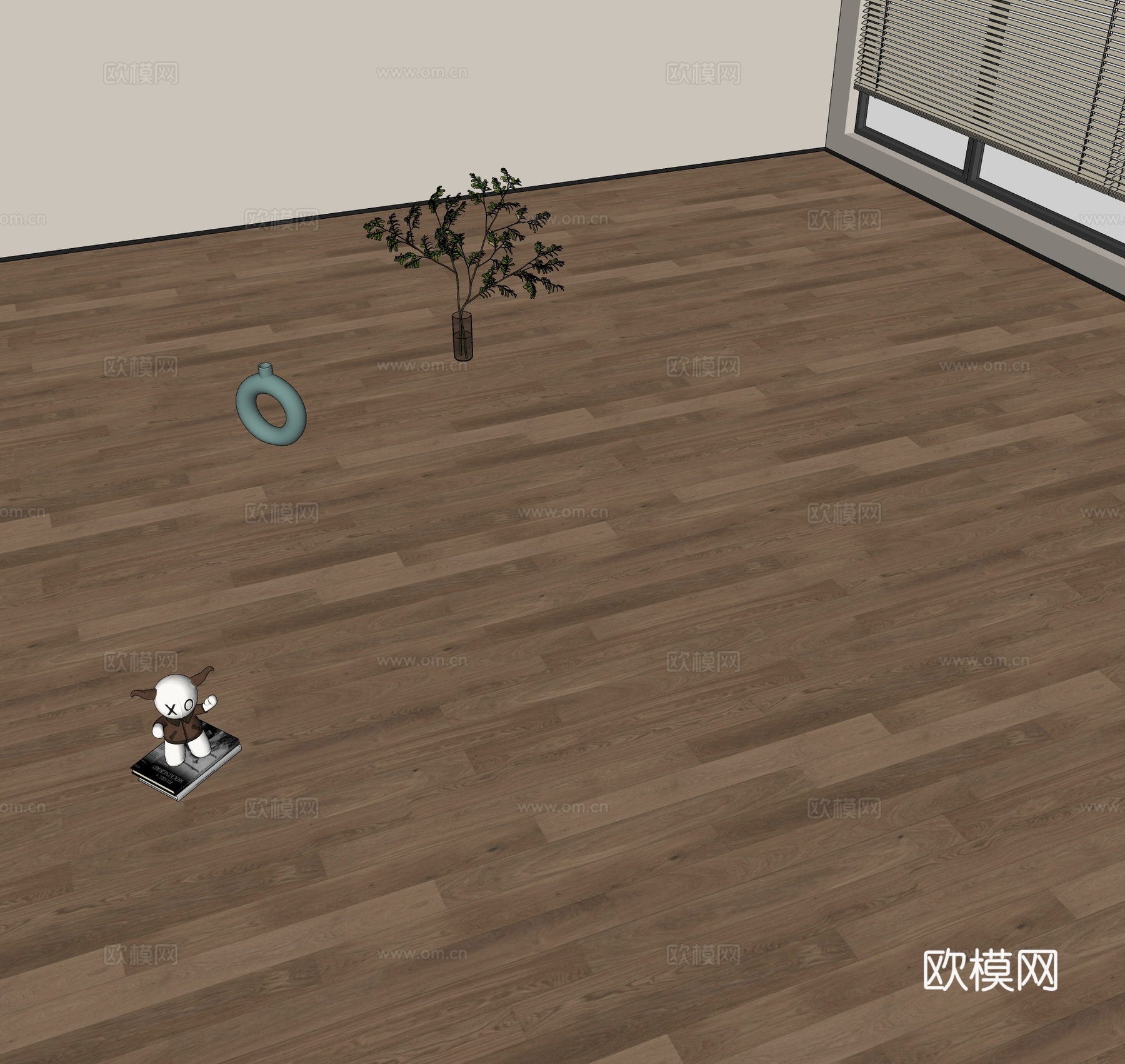 现代实木地板su模型