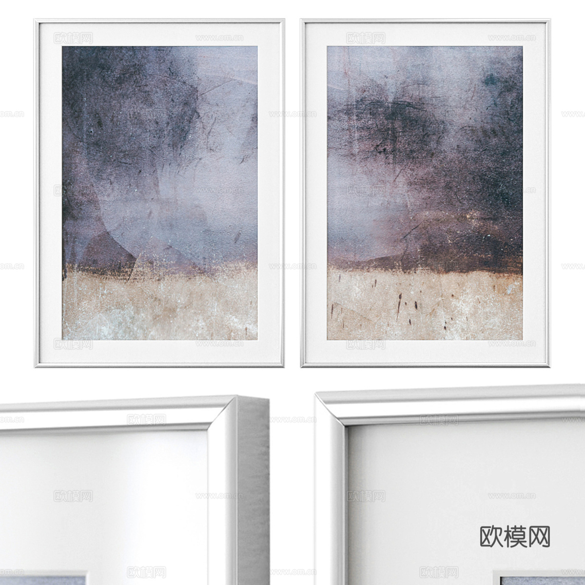 现代意式装饰挂画3d模型
