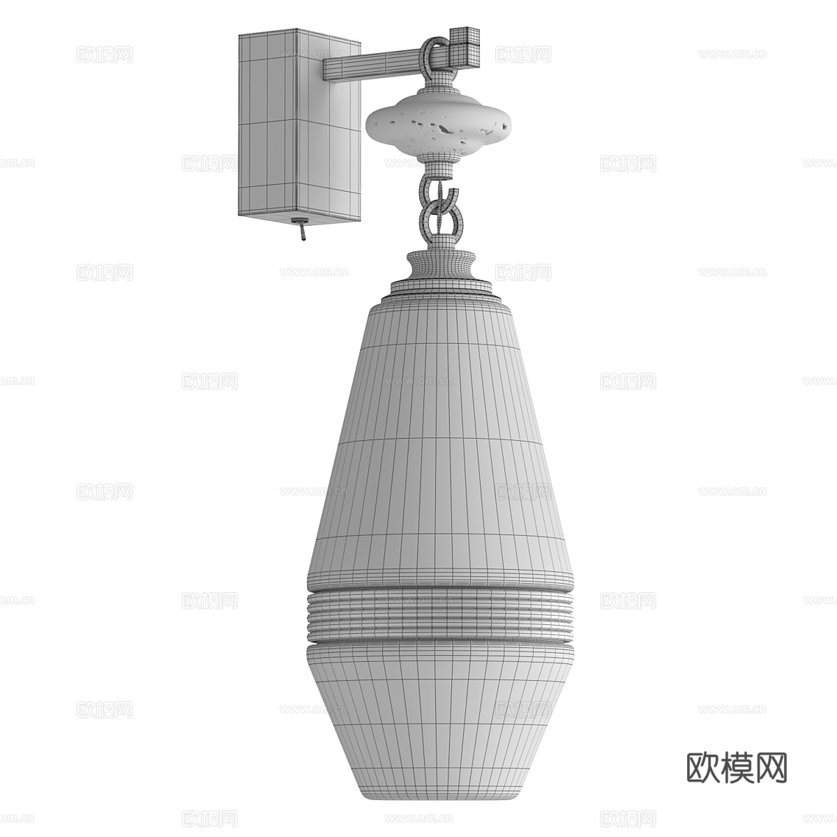 现代轻奢玻璃装饰壁灯3d模型