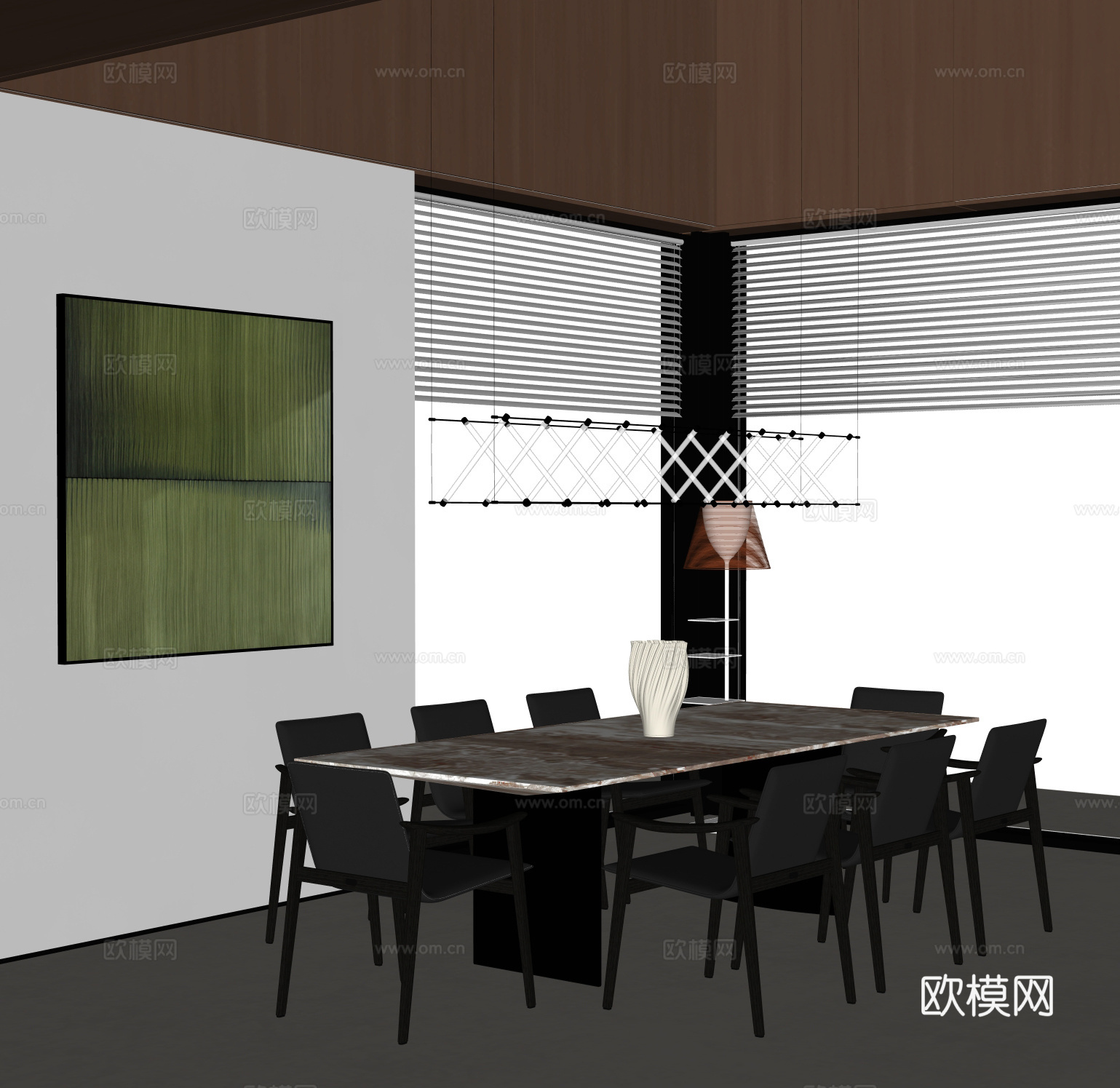 现代餐厅su模型