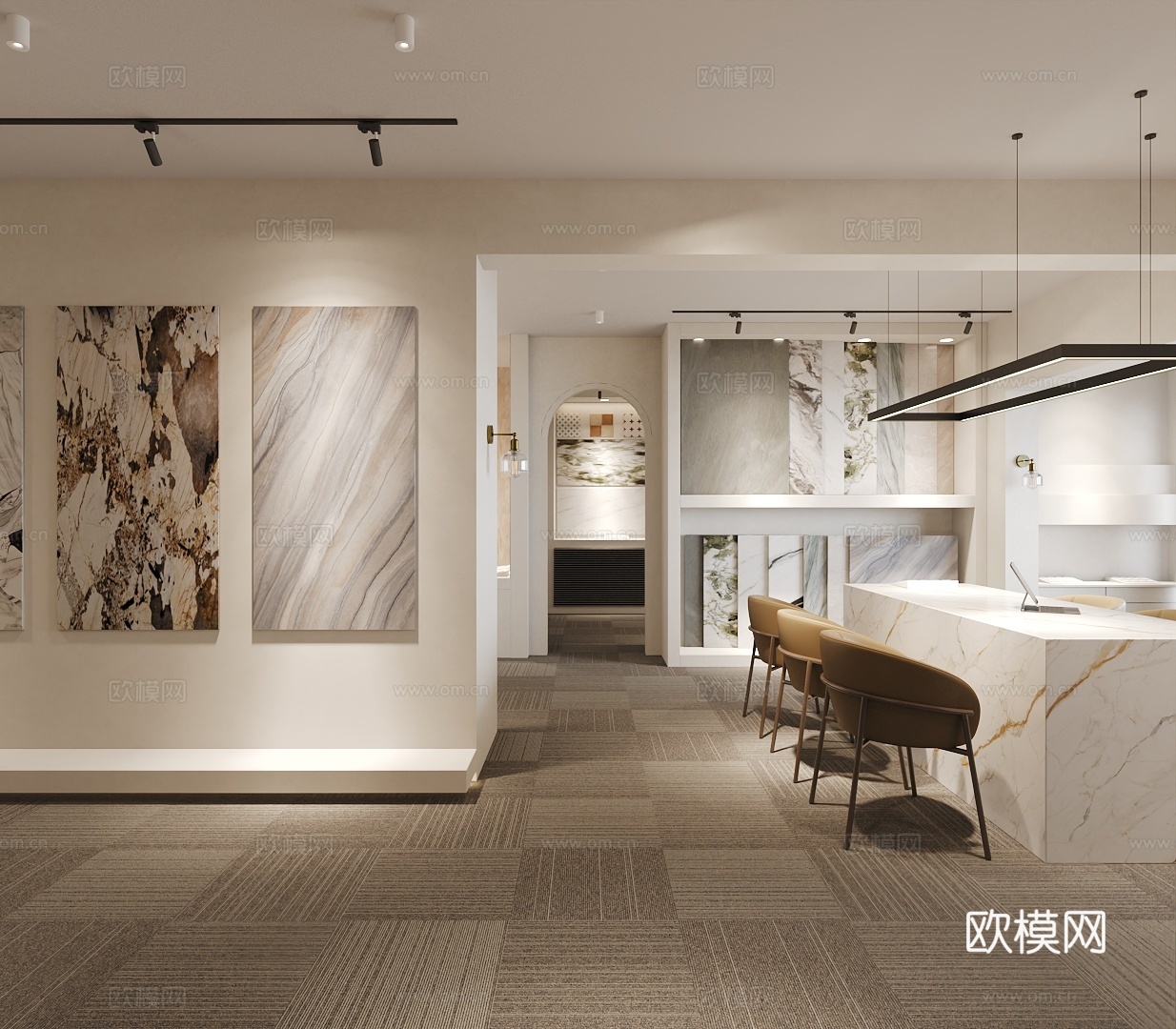 现代瓷砖展厅 瓷砖工作室 主材瓷砖专卖3d模型