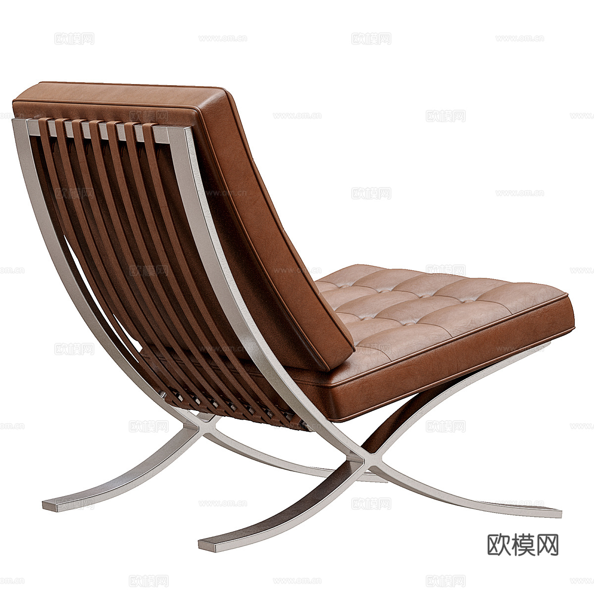 现代意式皮革休闲椅3d模型