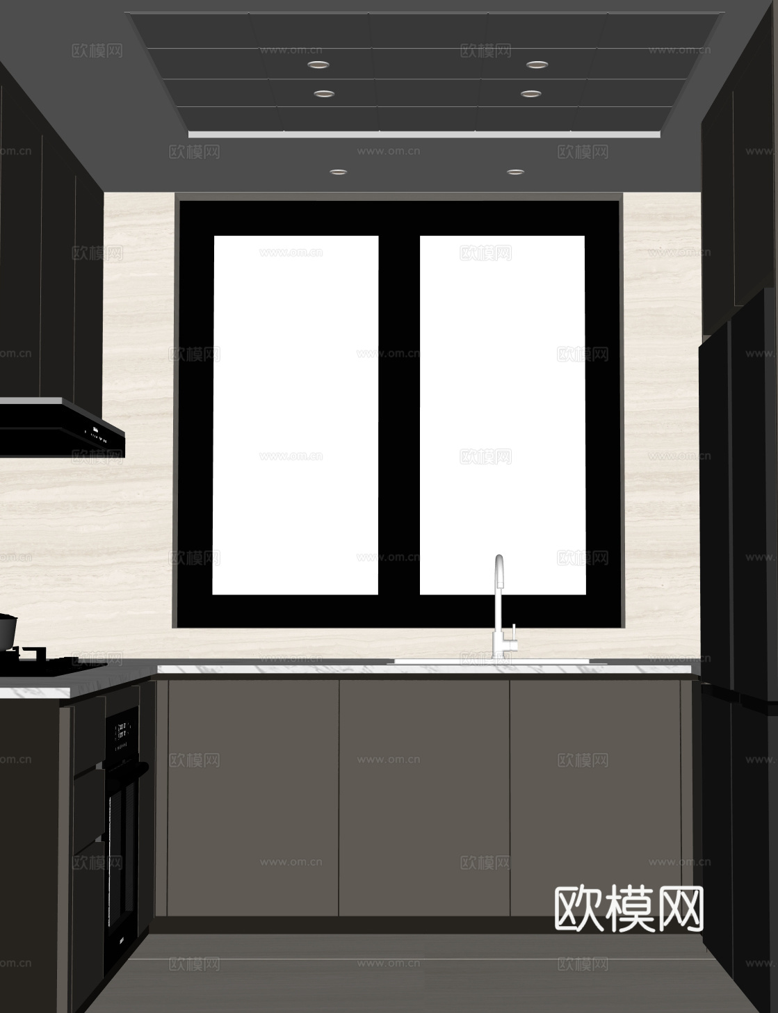 现代厨房su模型