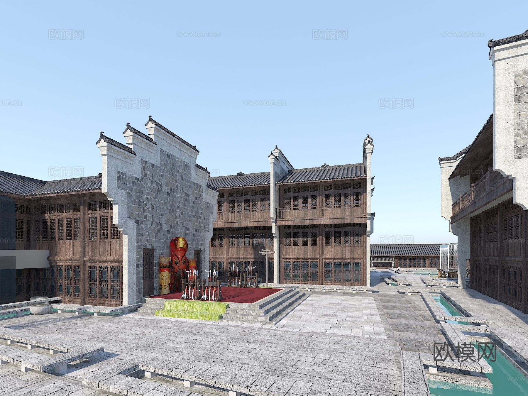 中式 古建 古镇3d模型