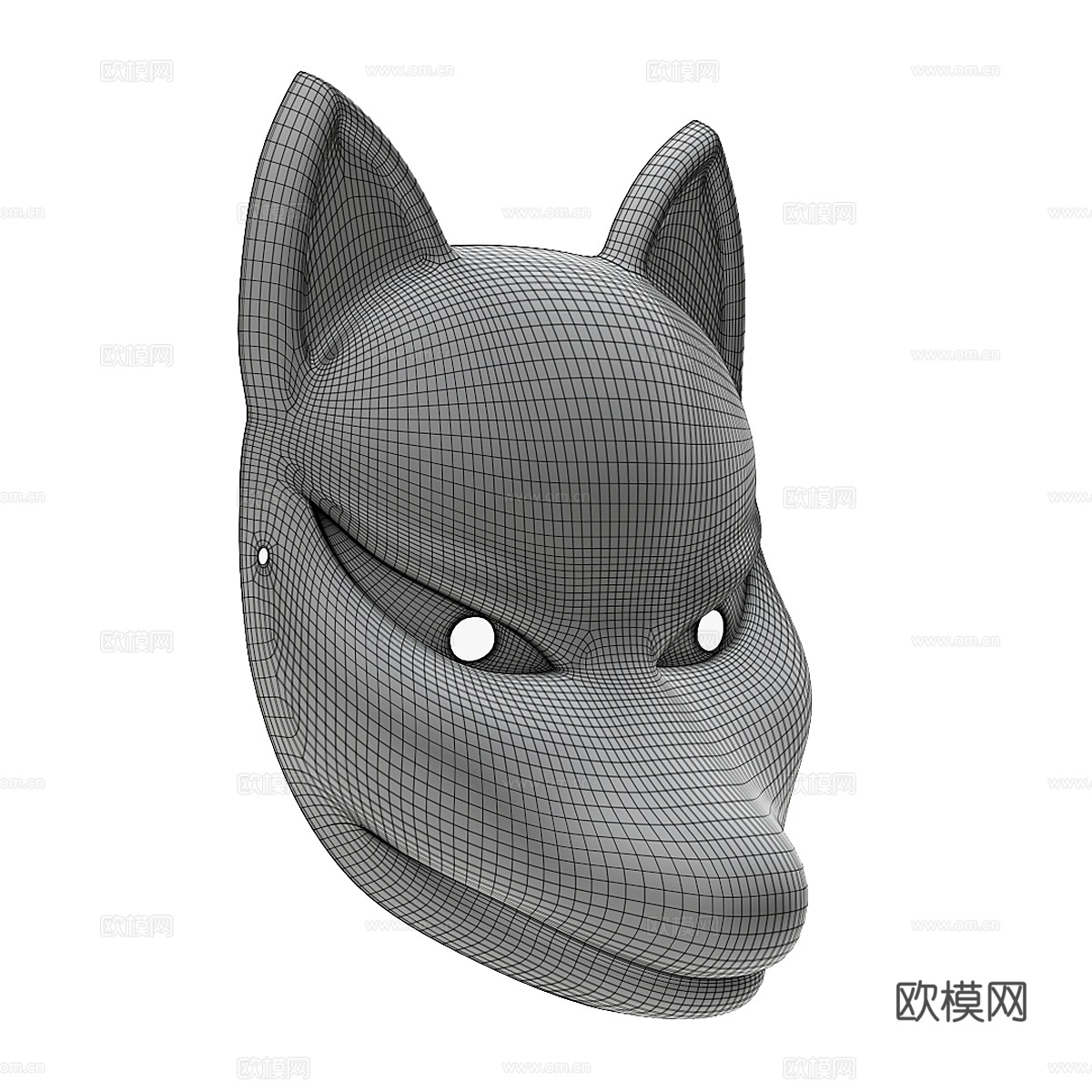 现代日式狐狸面具3d模型