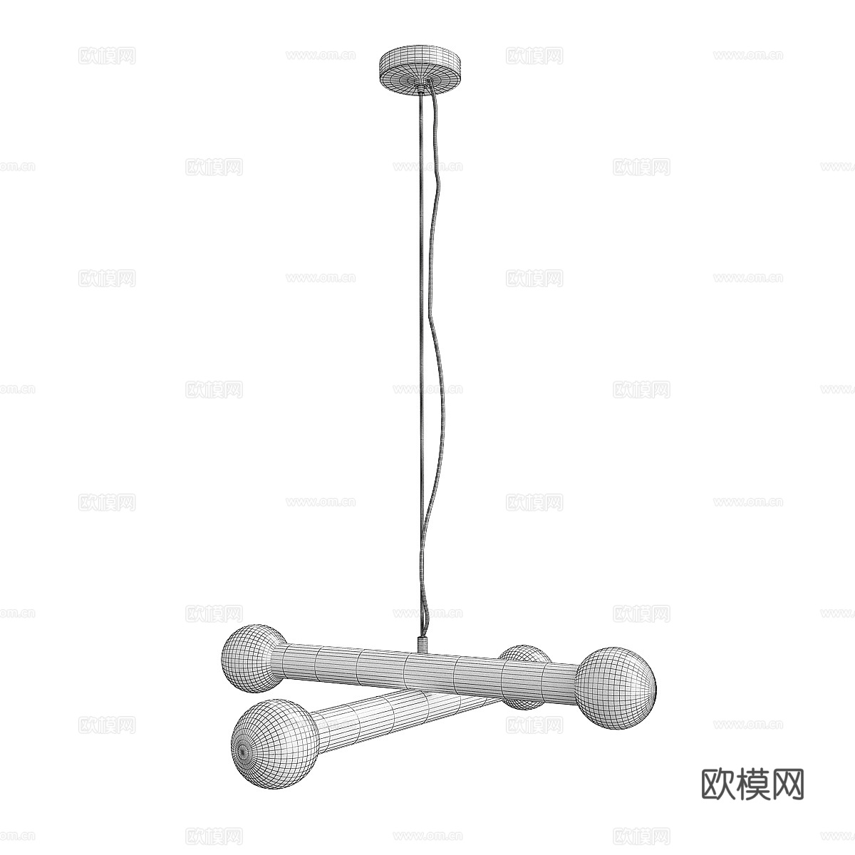 现代轻奢金属装饰吊灯3d模型