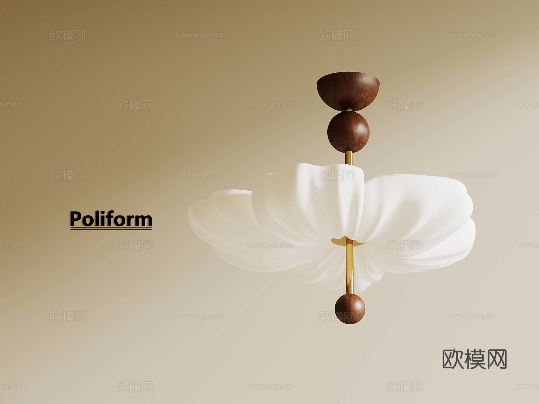 现代奶油风吸顶灯 中古风吸顶灯su模型