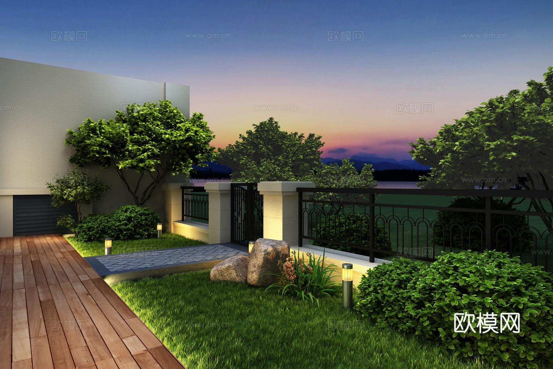 住宅庭院景观3D模型3d模型