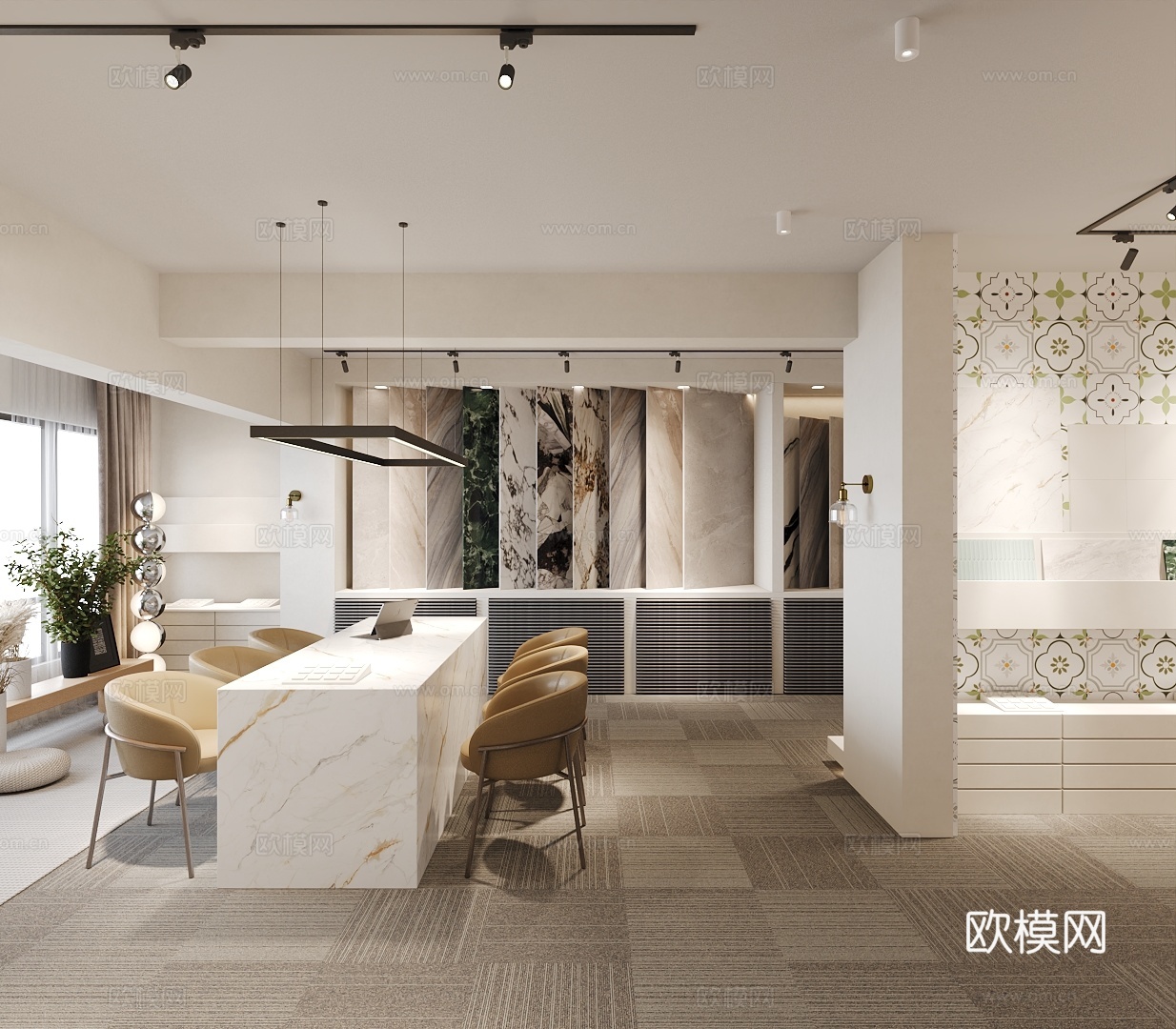 现代瓷砖展厅 瓷砖工作室 主材瓷砖专卖3d模型