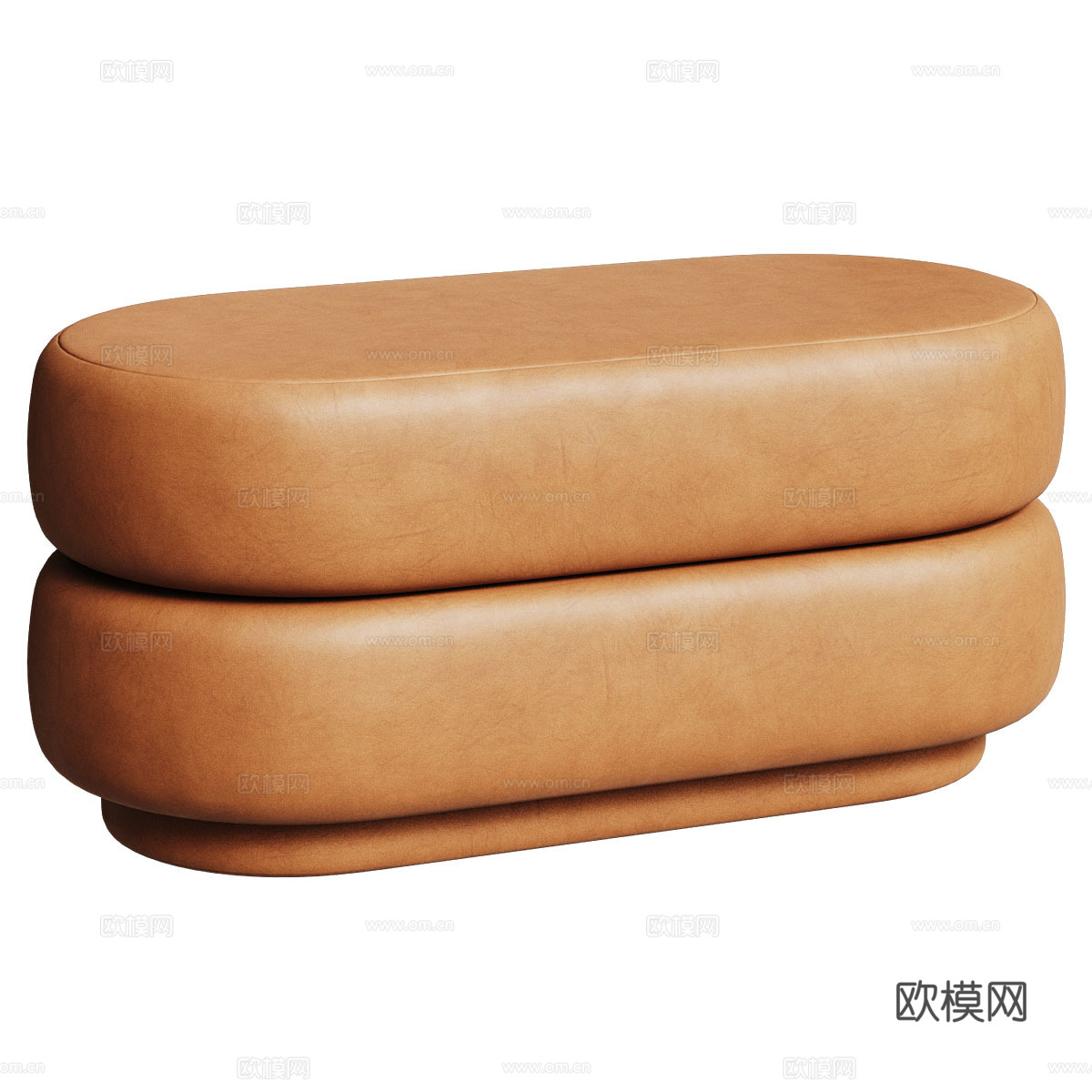 现代侘寂奶油风沙发凳3d模型