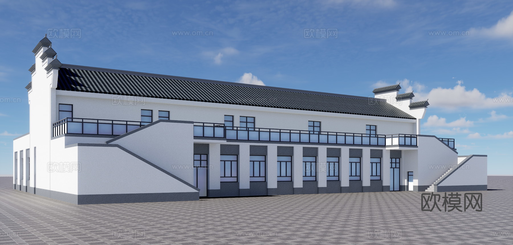徽派建筑3d模型