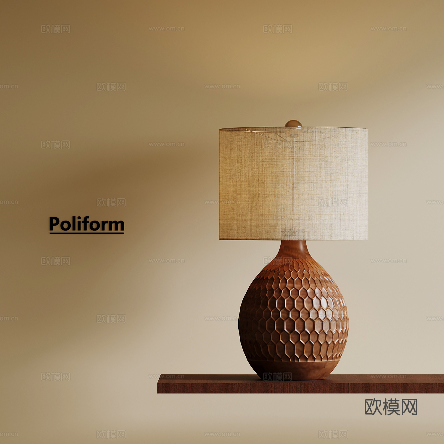 台灯 中古风台灯3d模型