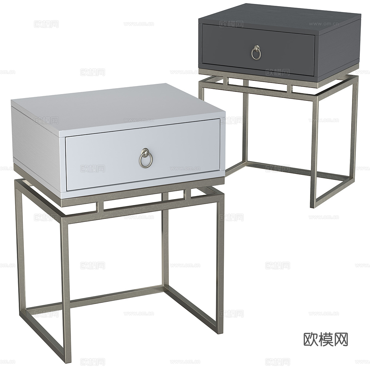 现代轻奢床头柜3d模型