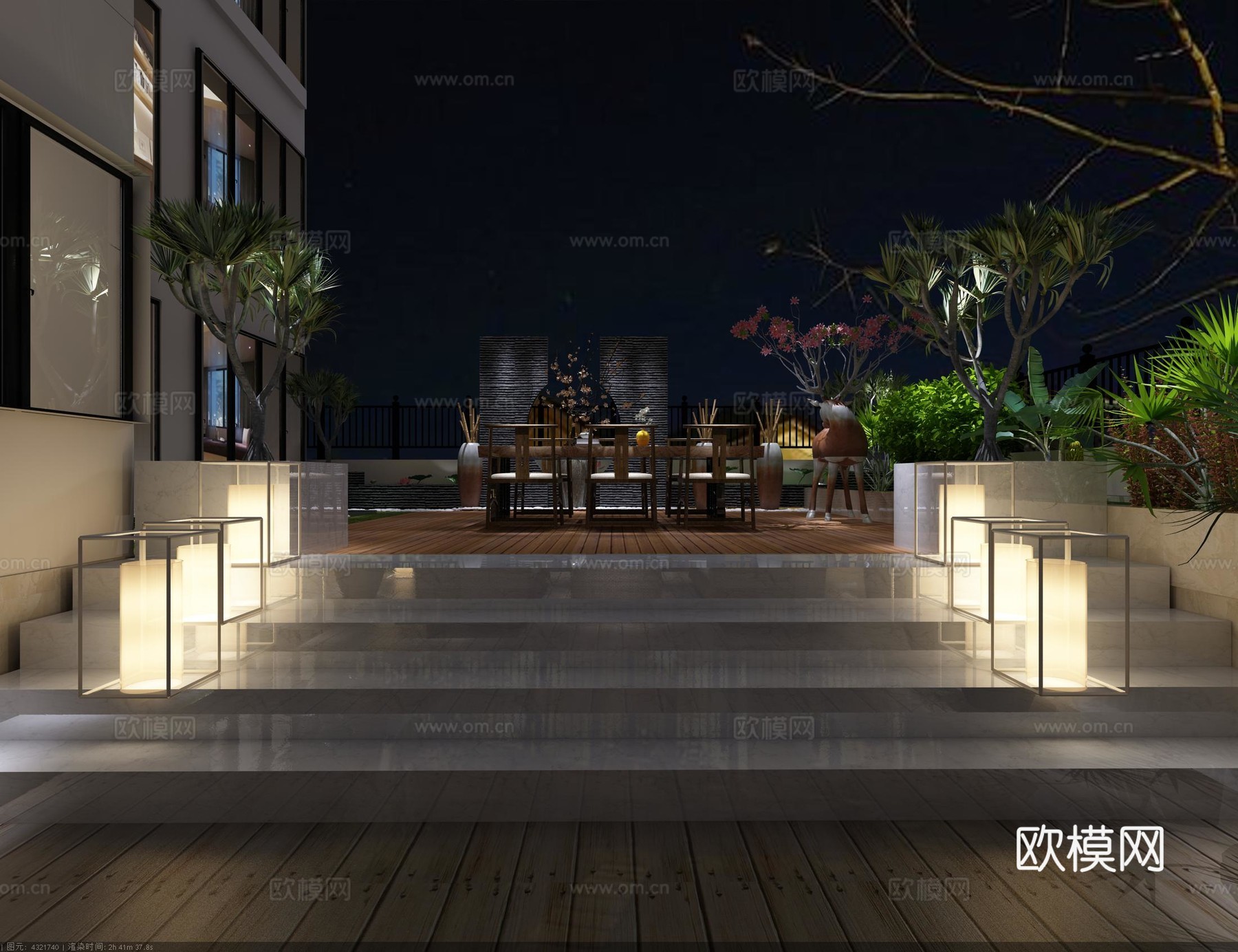 新中式院子3d模型
