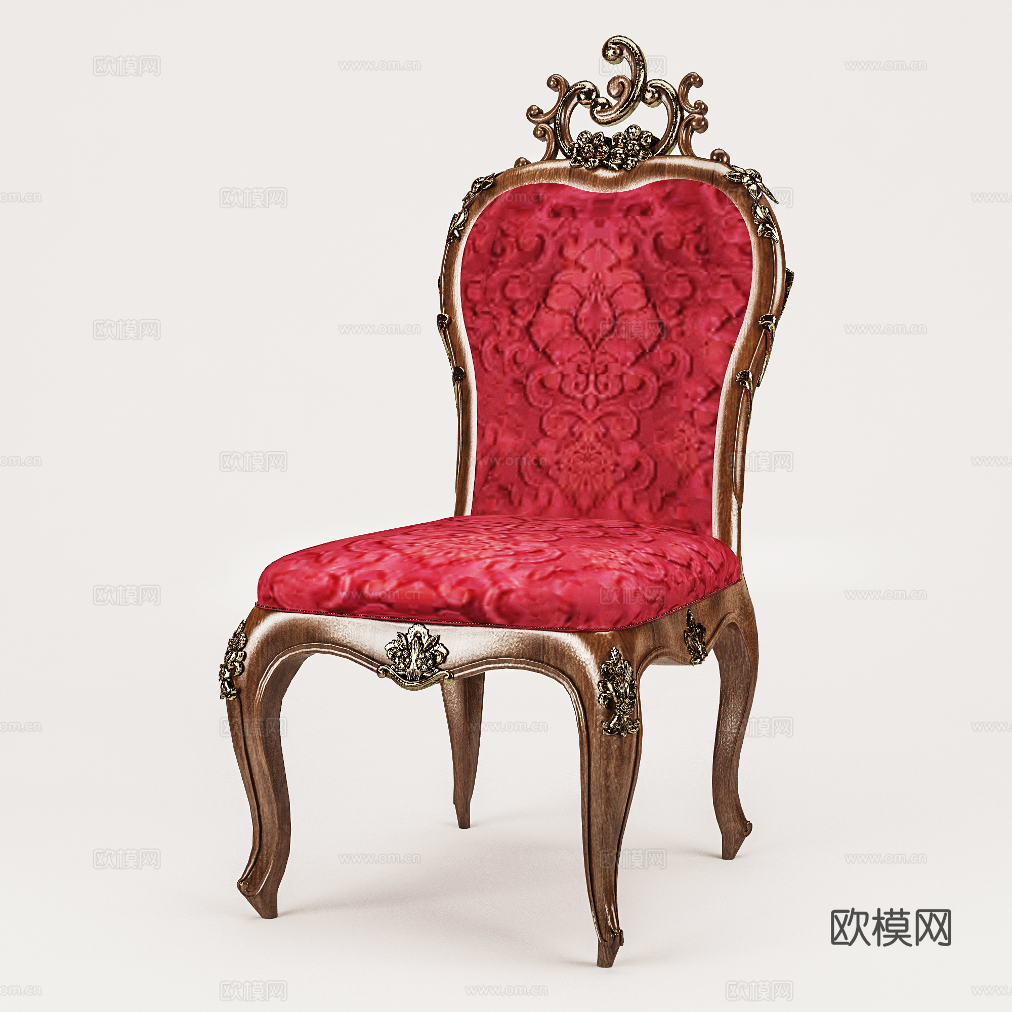 欧式办公椅 休闲椅 单椅 布椅书椅餐椅3d模型