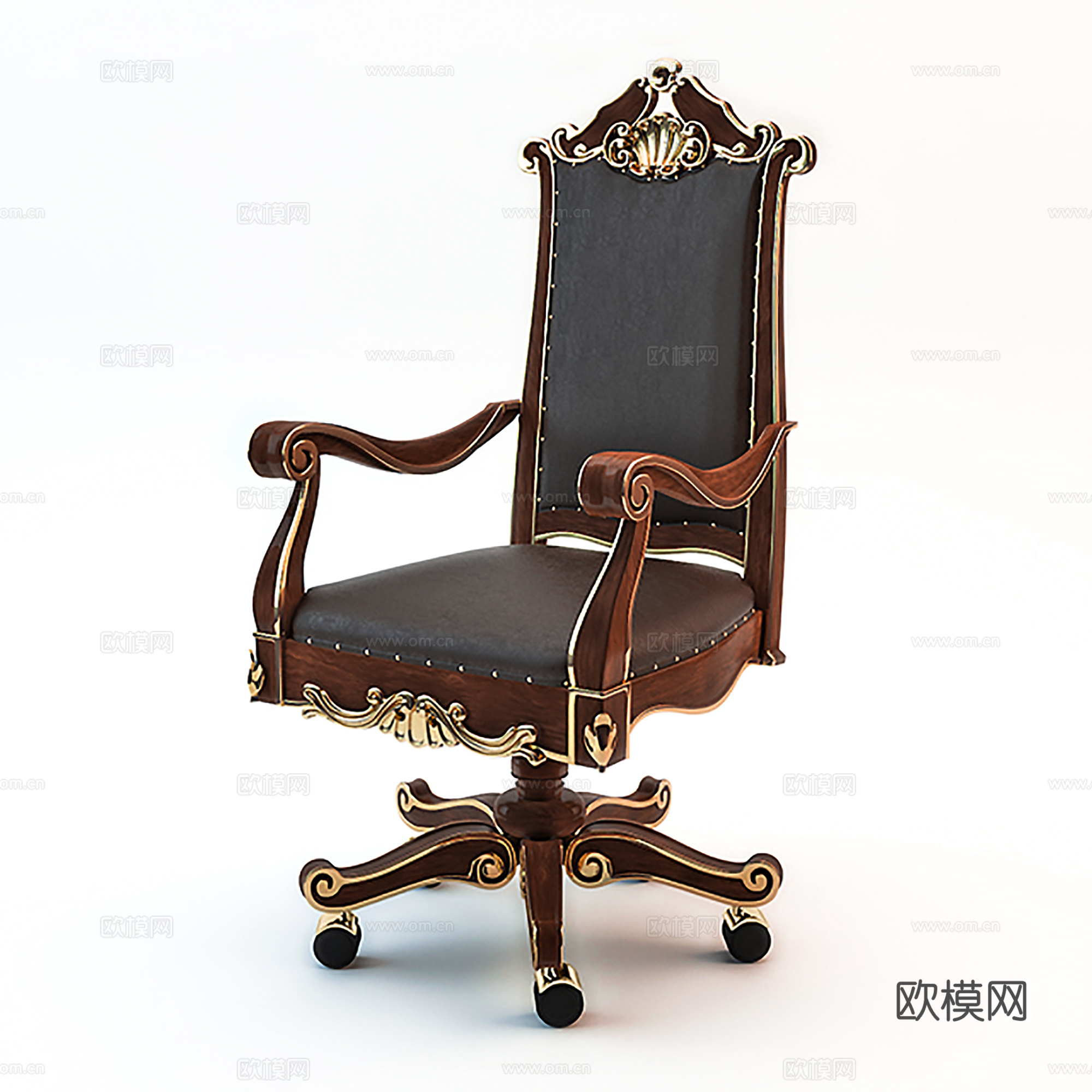 美式办公椅   休闲椅  职员椅3d模型
