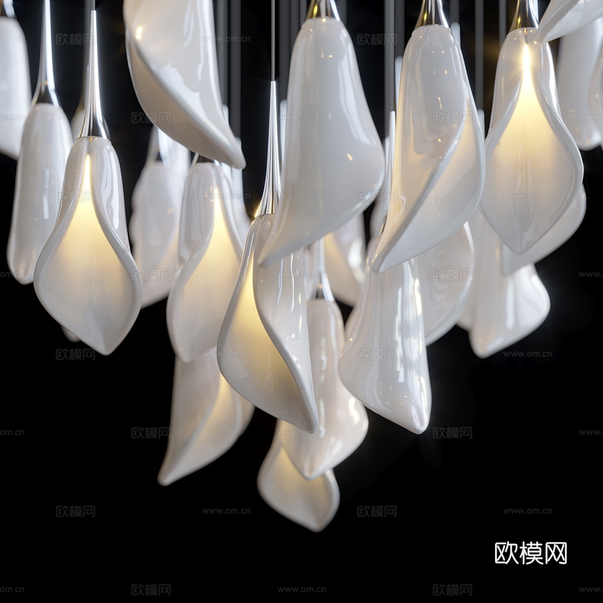 现代意式轻奢工艺吊灯3d模型
