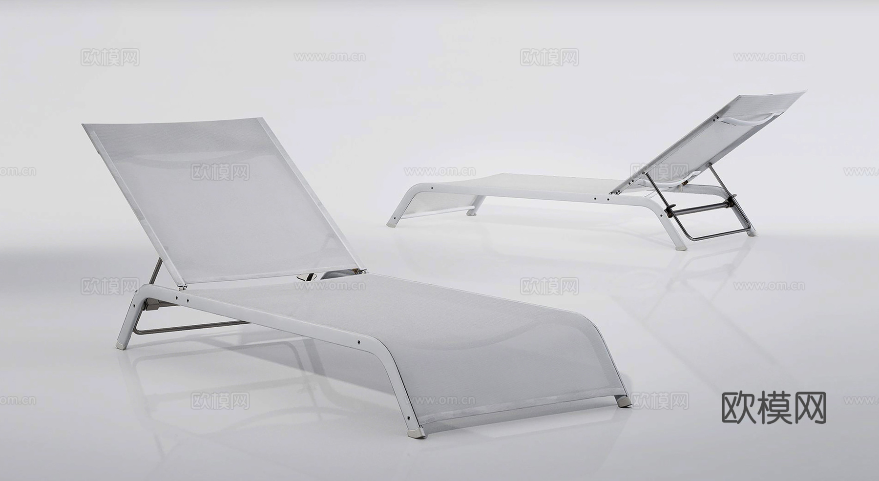 现代极简躺椅 布椅 户外躺椅3d模型