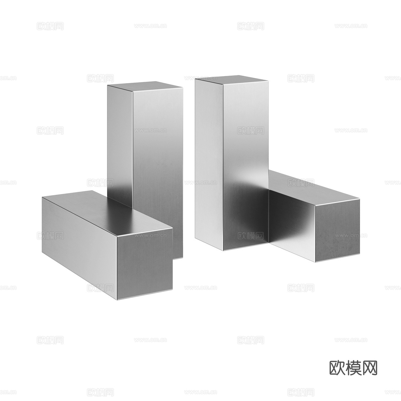 Pewter 极简书挡 金属书挡 装饰品摆件 书挡 装饰品3d模型