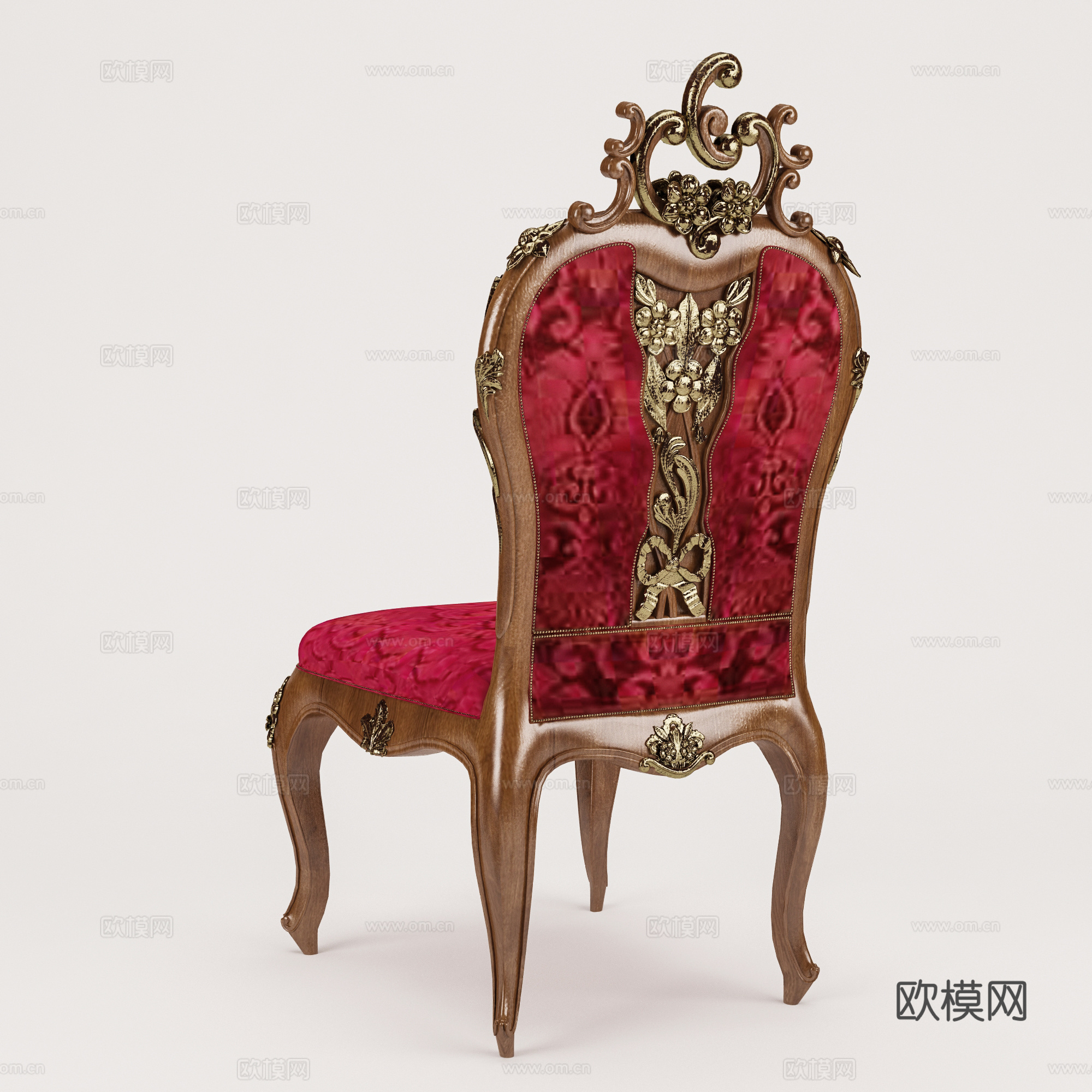 欧式办公椅 休闲椅 单椅 布椅书椅餐椅3d模型