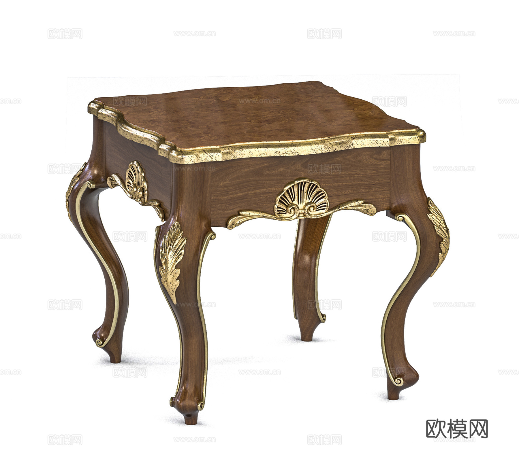 简欧茶几  复古雕花桌几3d模型