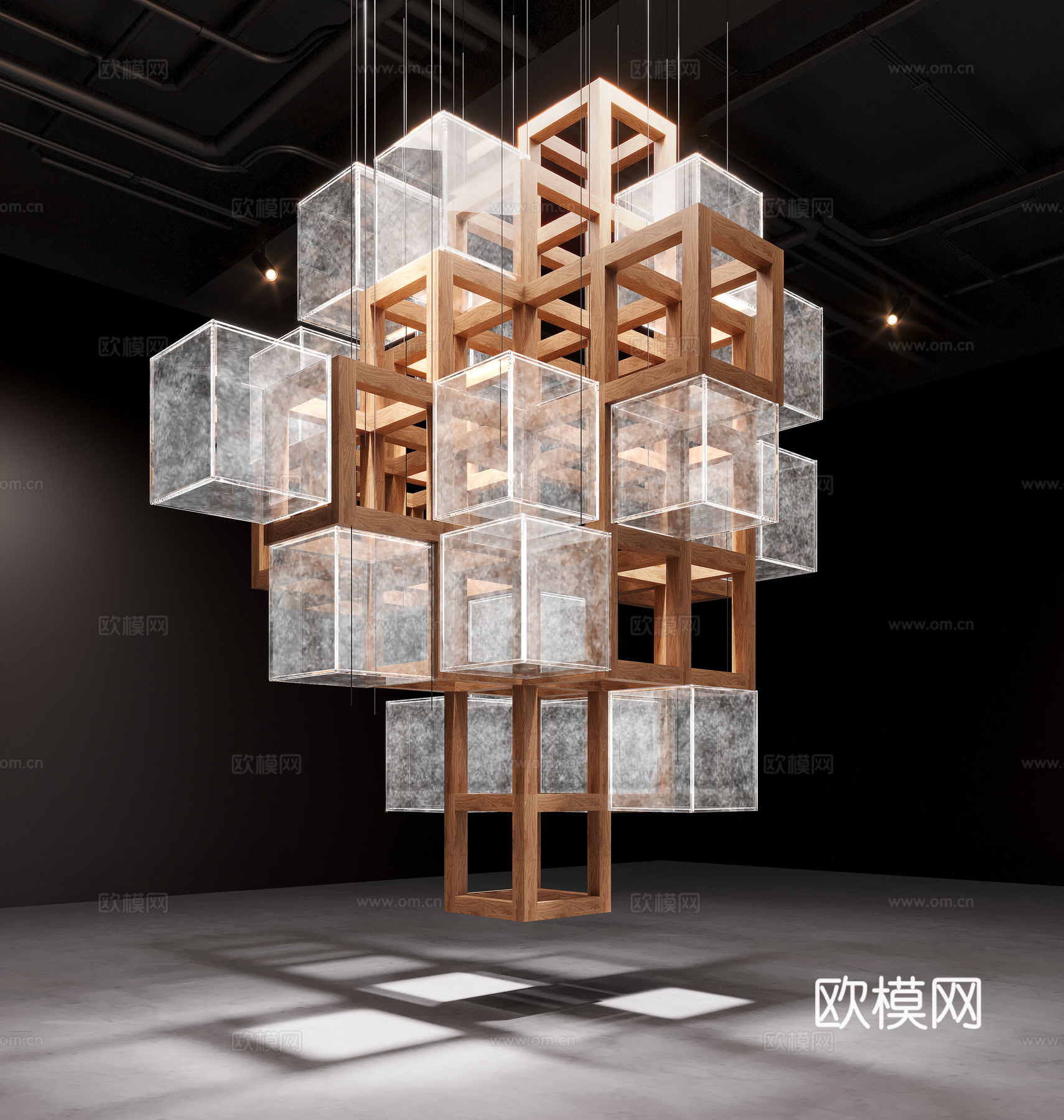 现代玻璃艺术装置 景观装置 玻璃装置 装饰吊件3d模型