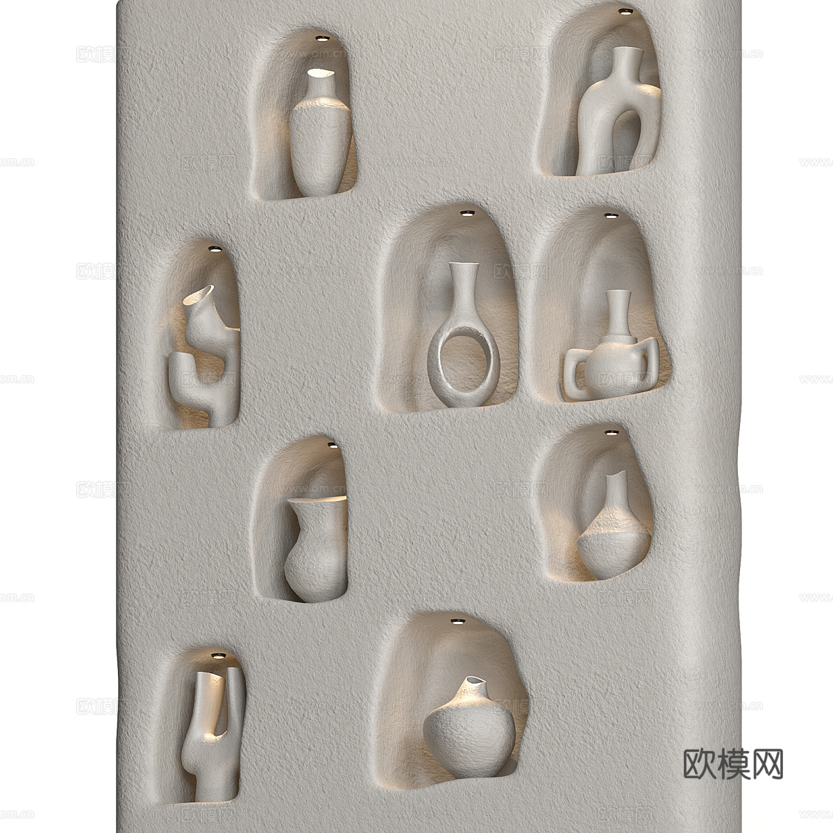 新中式侘寂陶瓷器皿装饰3d模型