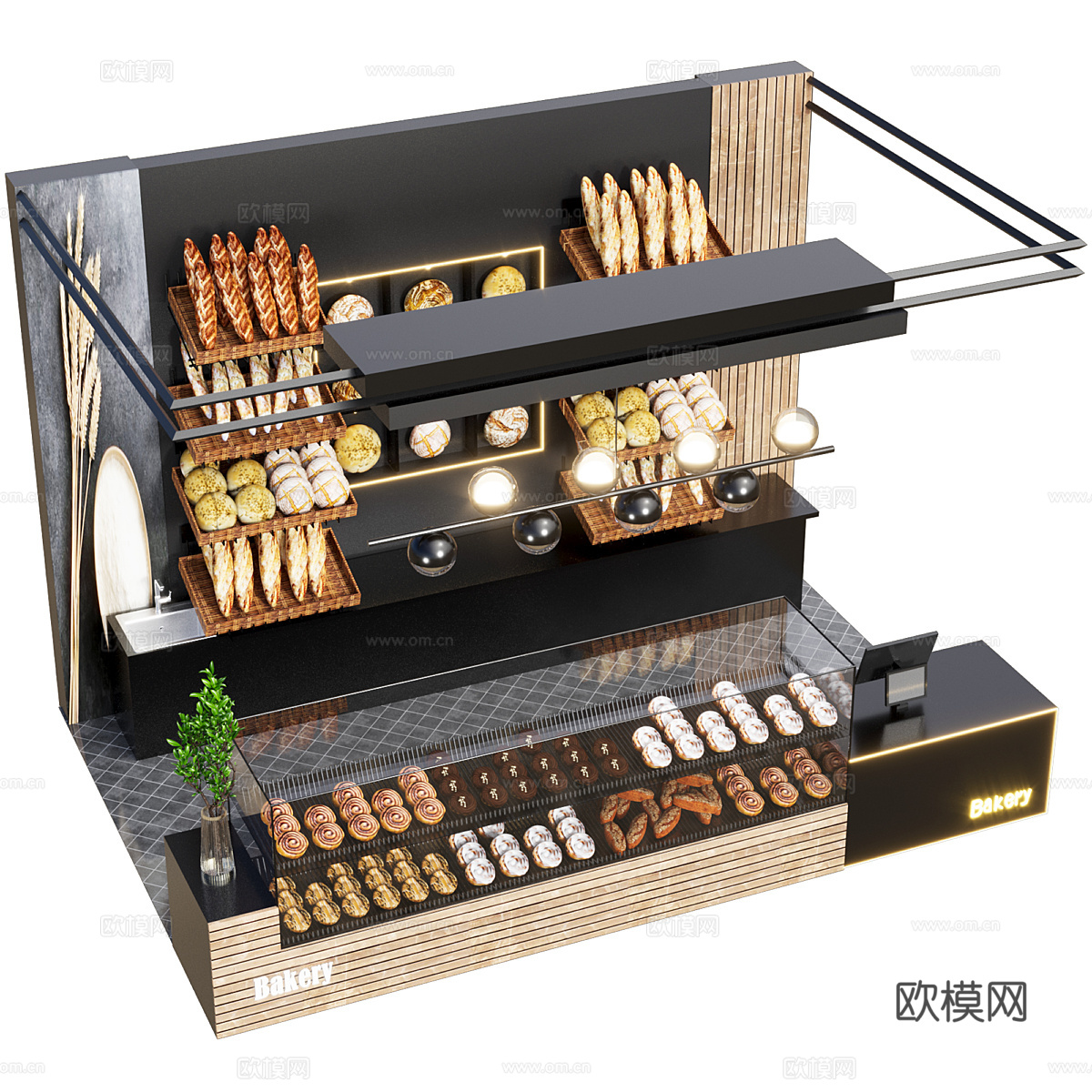 现代意式面包店3d模型