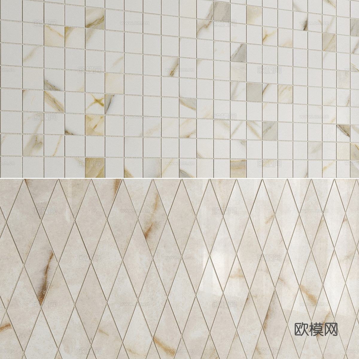 新中式轻奢瓷砖 花砖 马赛克瓷砖3d模型
