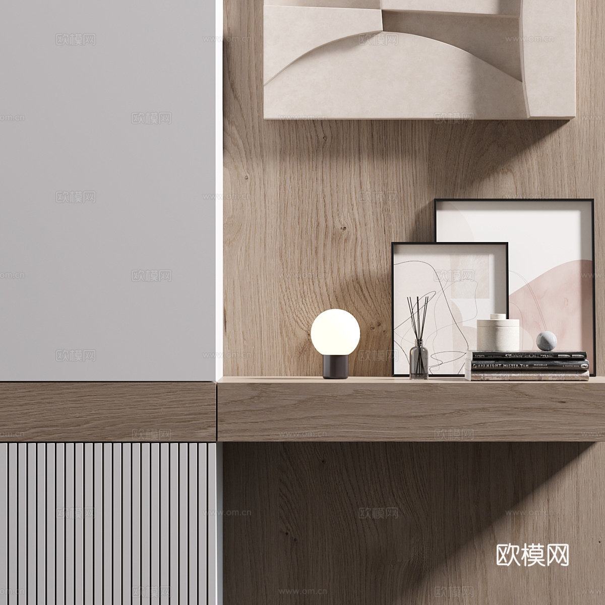 现代意式极简衣柜3d模型