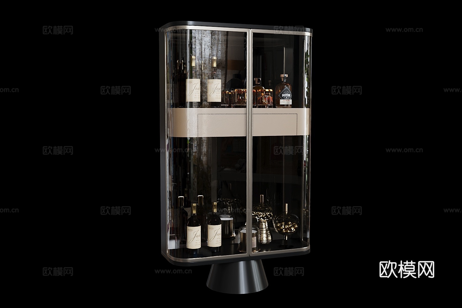 现代迷你吧酒柜3d模型