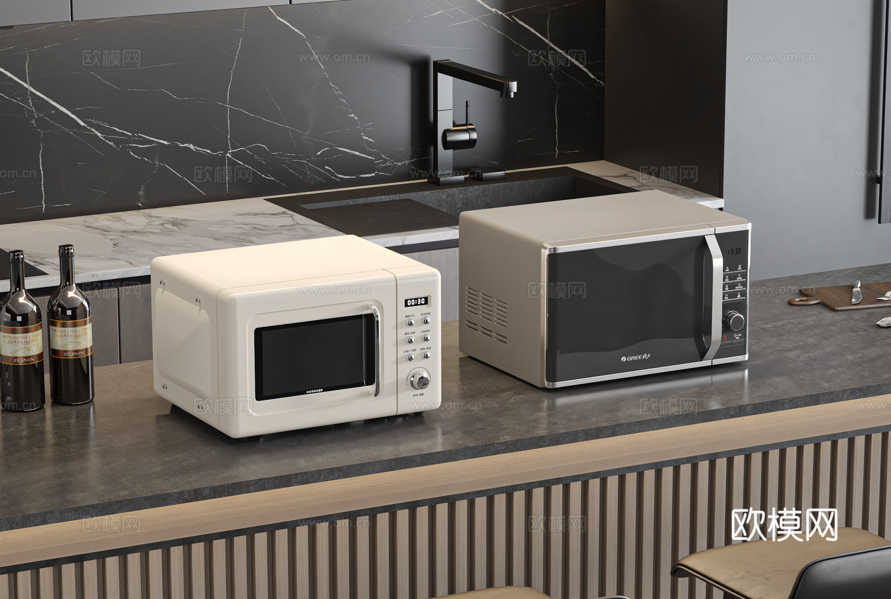 现代微波炉3d模型
