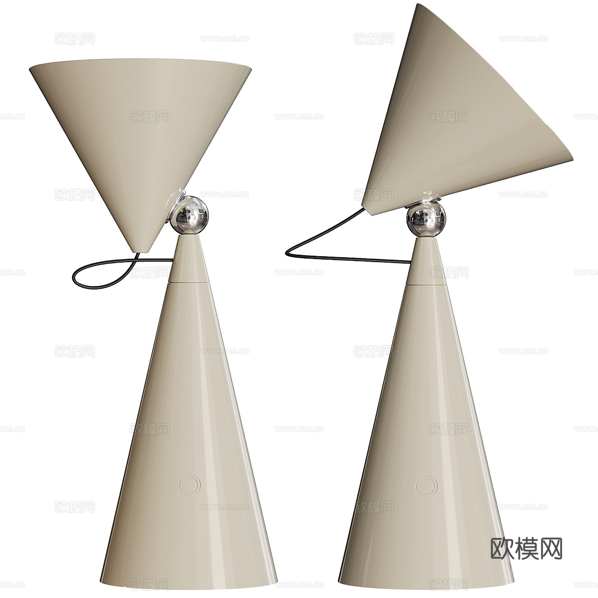 现代轻奢极简便携式 LED 台灯3d模型