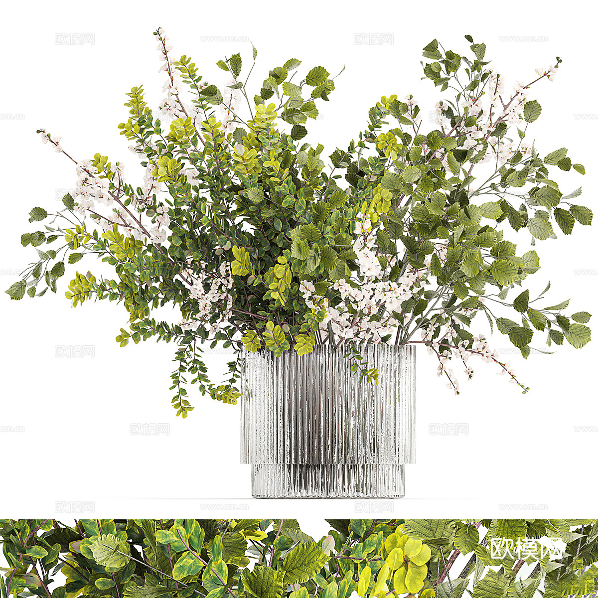 现代樱花花束 花瓶 花艺3d模型