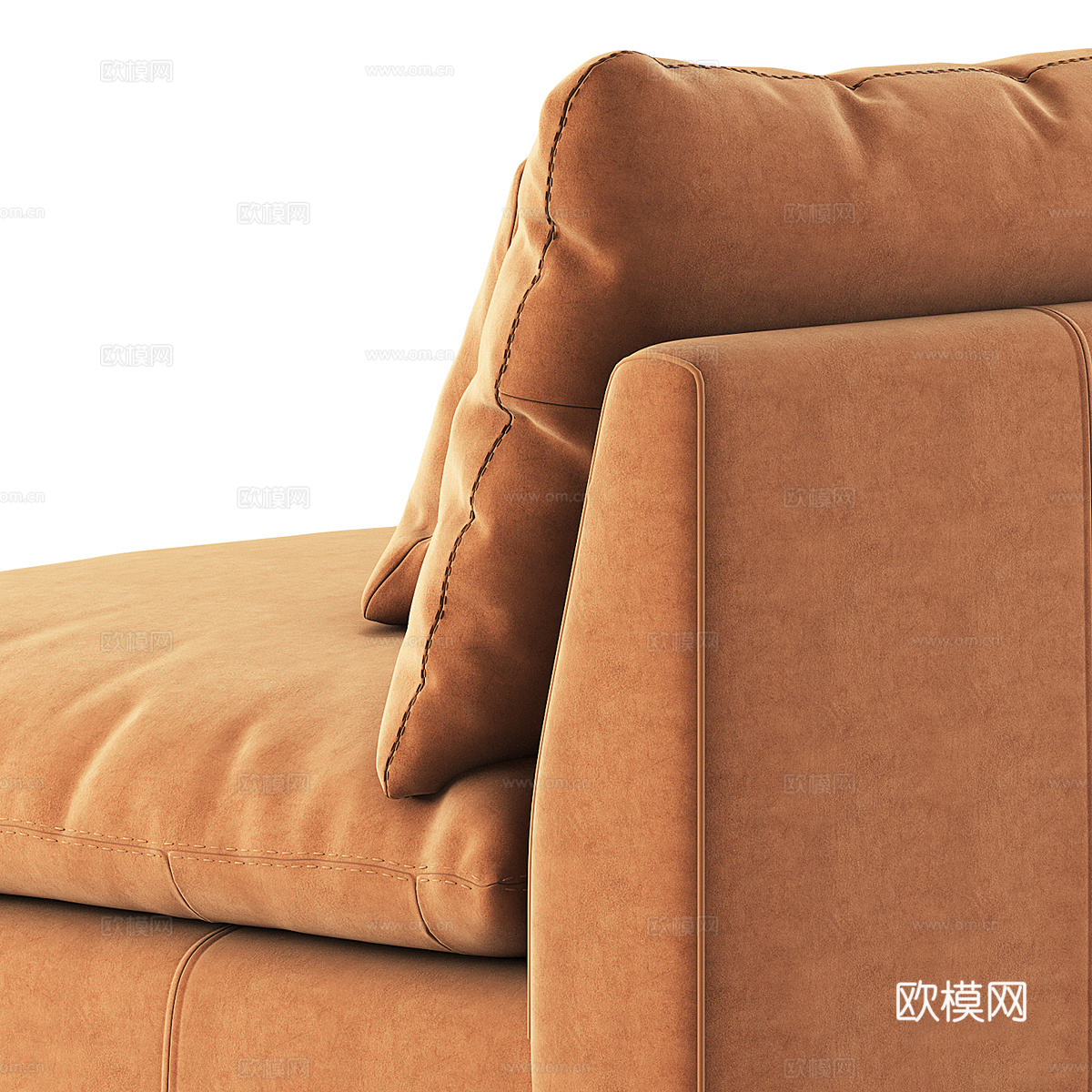现代意式单人布艺休闲沙发3d模型