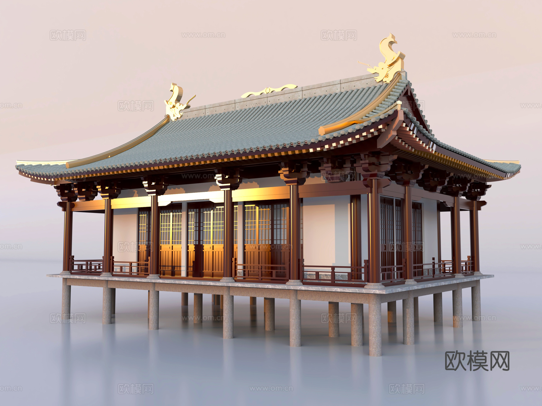 古建 殿堂 寺庙 祠堂 庙宇 大雄宝殿3d模型