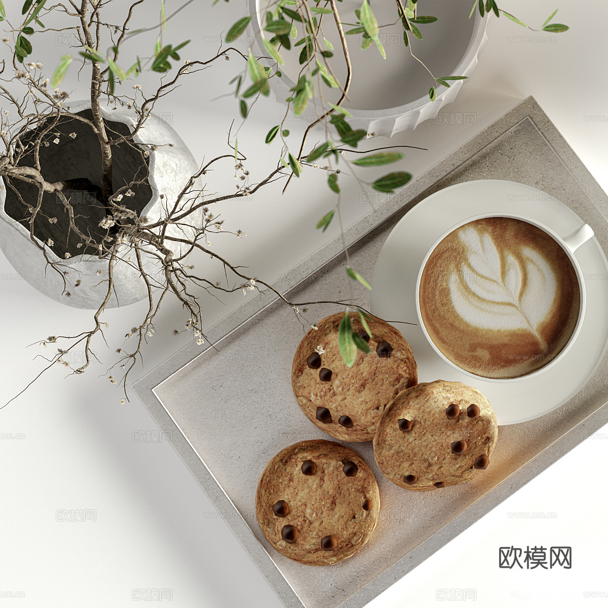 新中式侘寂饰品摆件组合3d模型
