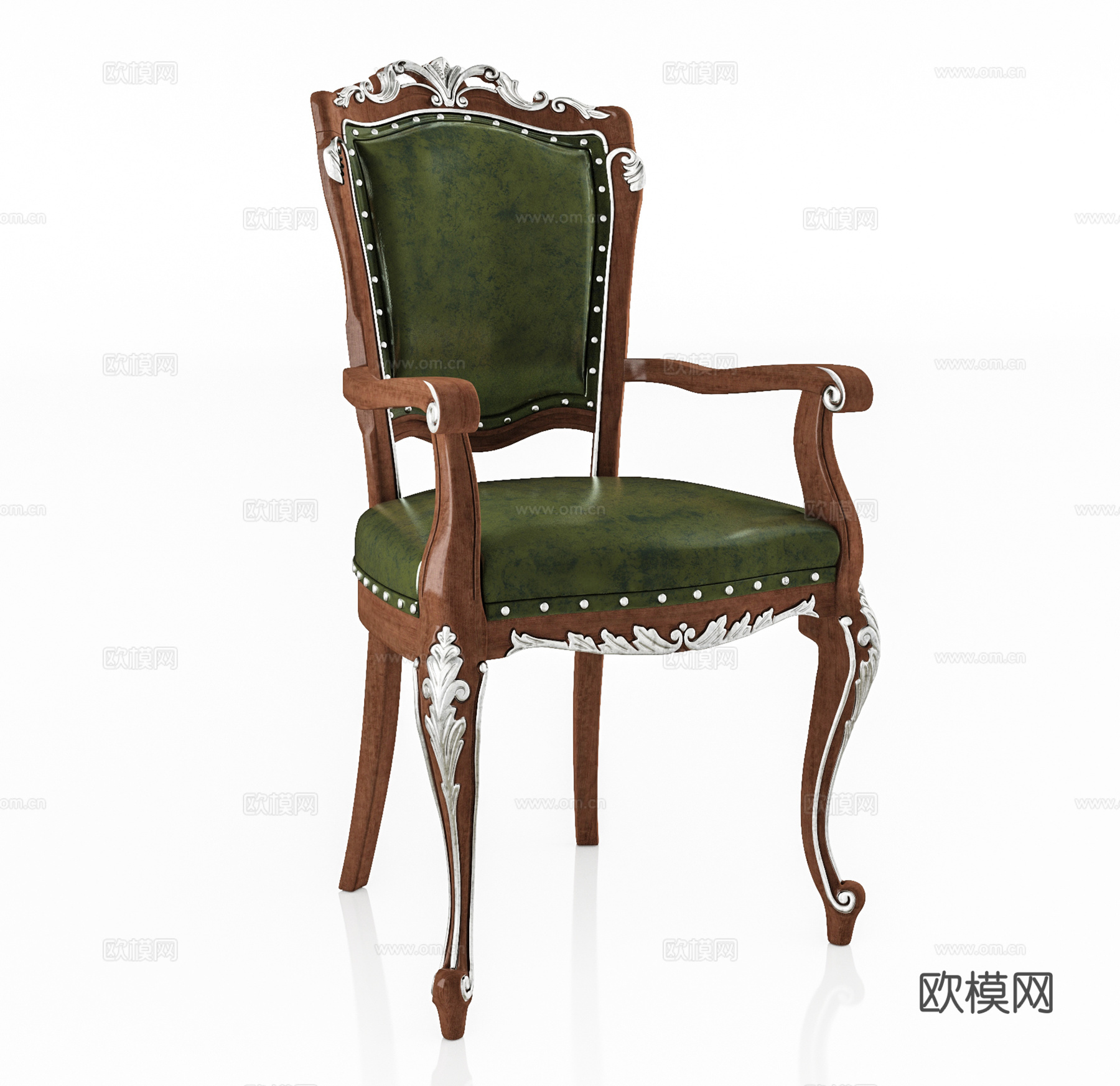 美式单椅  休闲椅  餐椅书椅皮椅3d模型