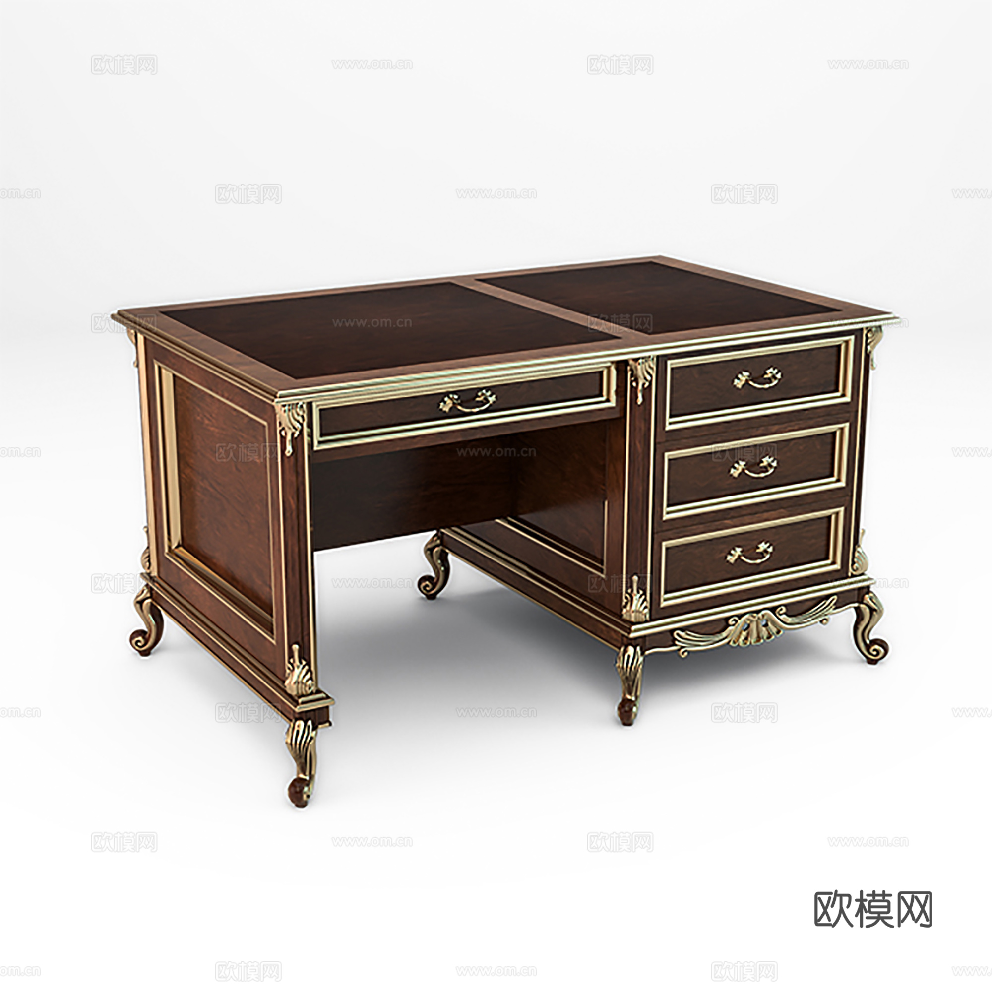 法式书桌  办公桌  职员桌3d模型