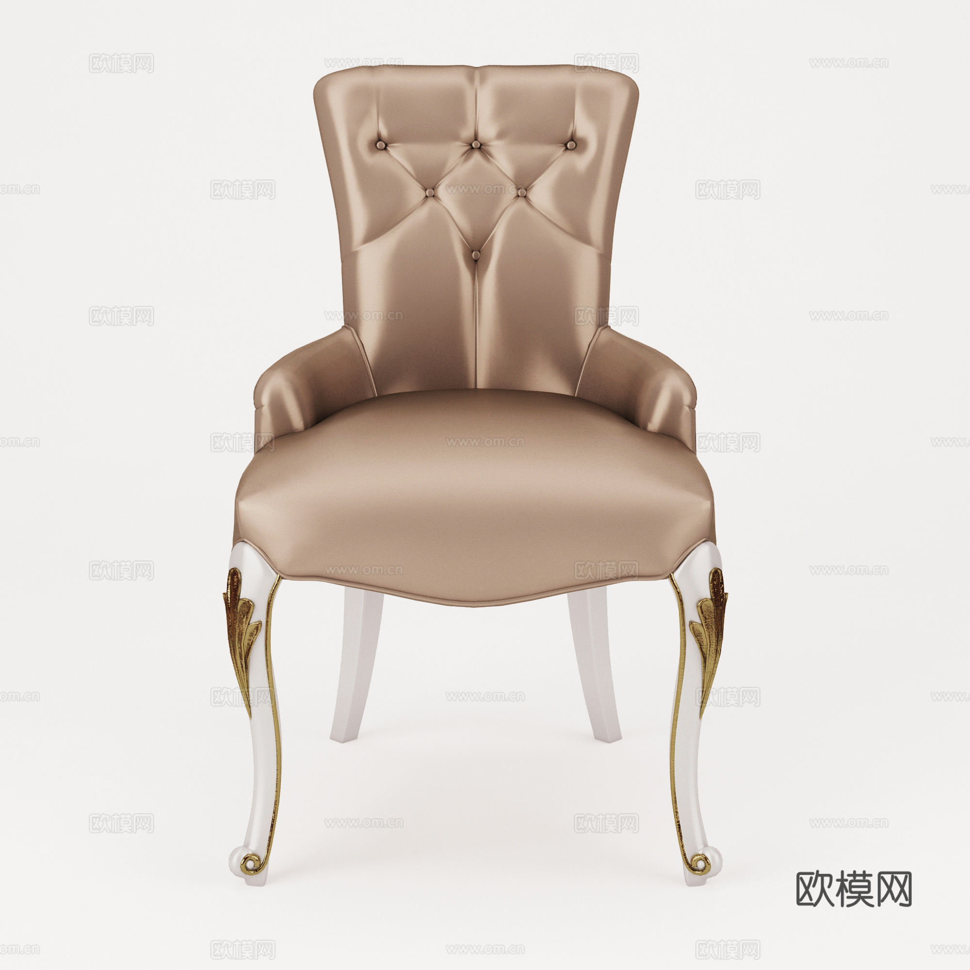美式单椅  休闲椅  餐椅书椅皮椅3d模型