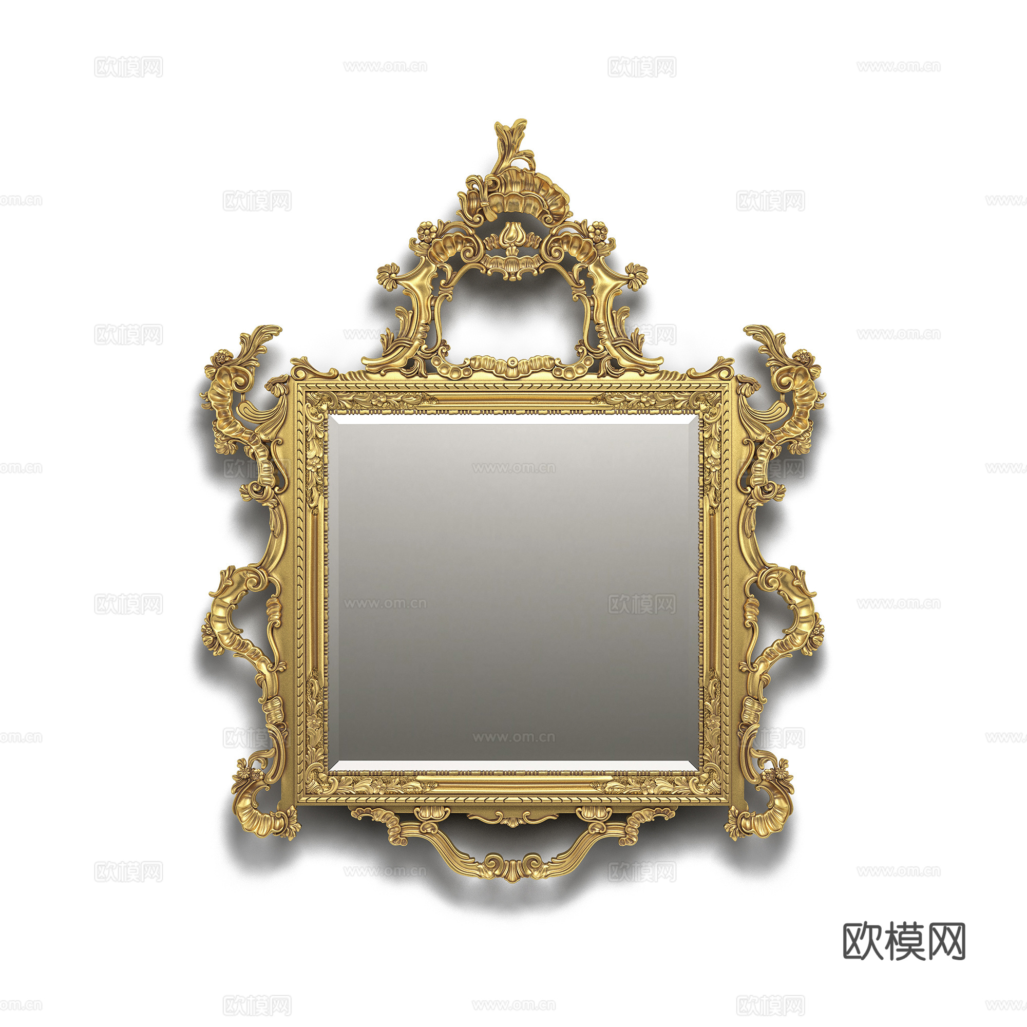 法式墙面挂镜 雕花挂画  立体墙饰免费3d模型