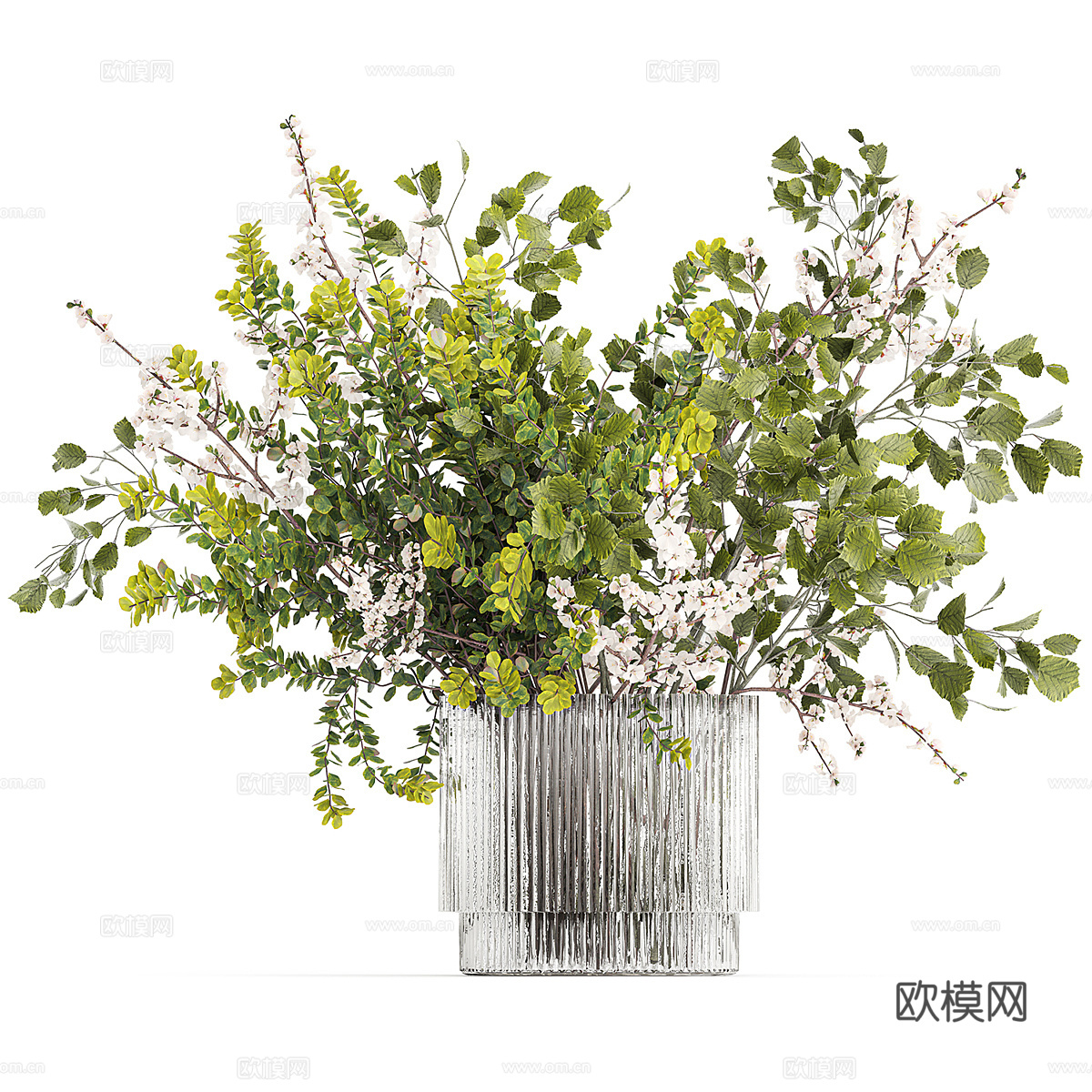 现代樱花花束 花瓶 花艺3d模型