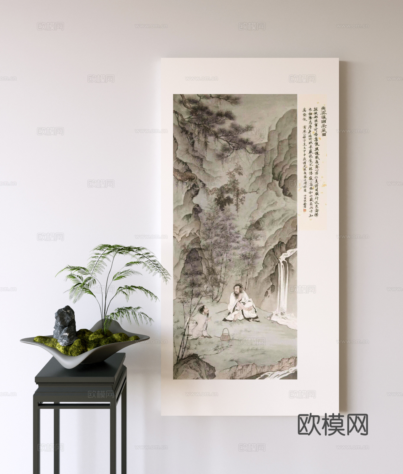 中式挂画 中式装饰画su模型