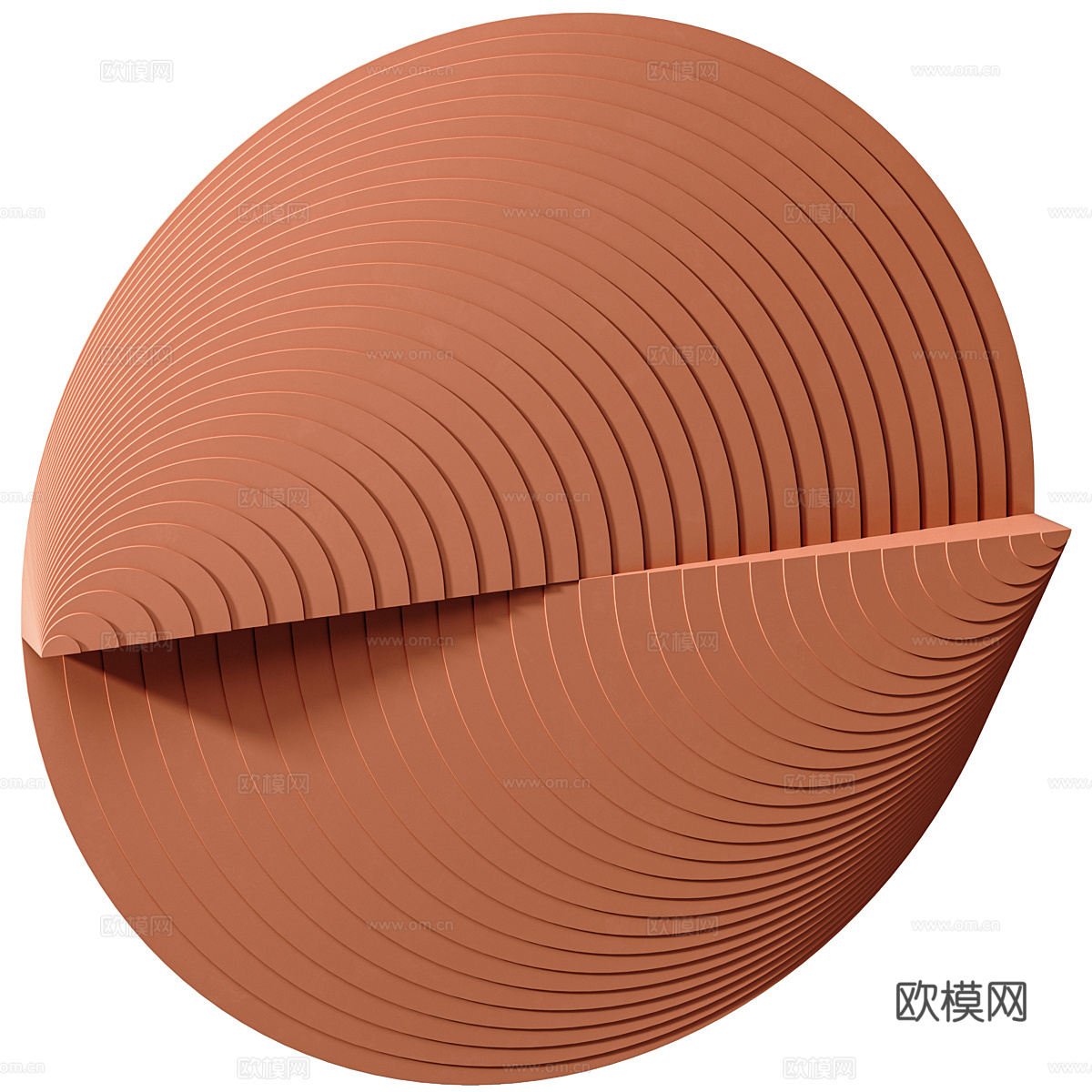 现代意式极简圆形艺术挂饰3d模型