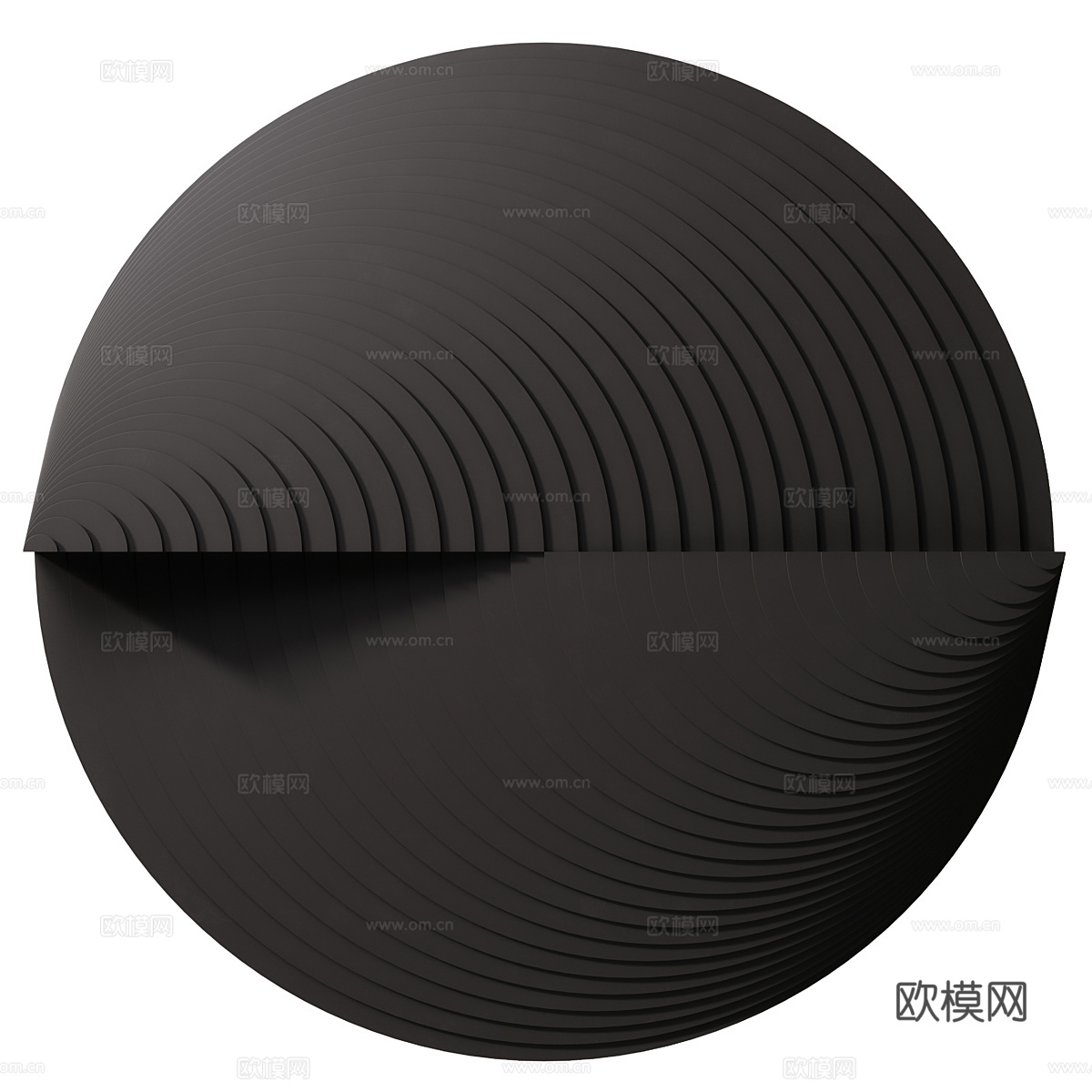 现代意式极简圆形艺术挂饰3d模型