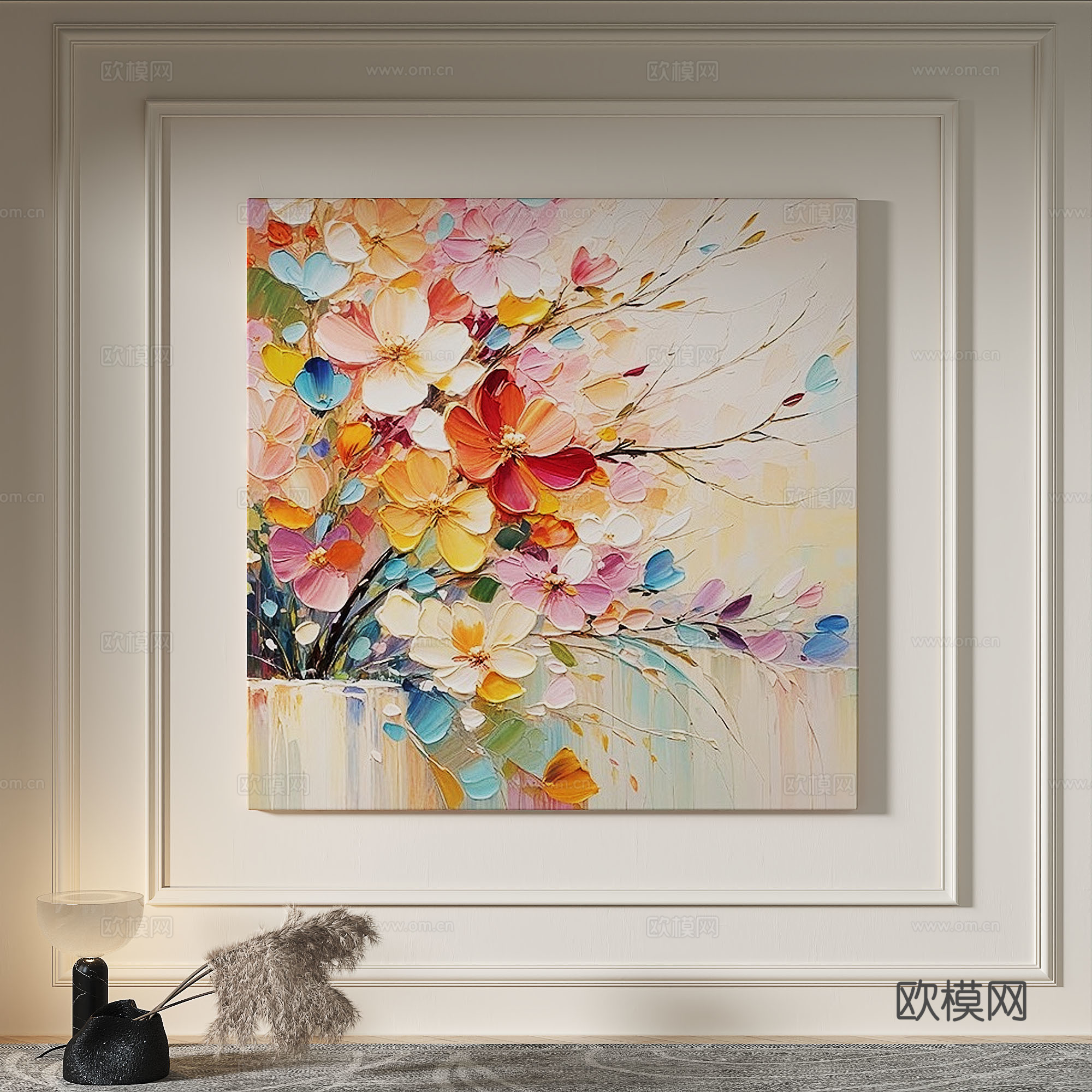 现代，奶油风，简约，肌理，抽象，轻奢，侘寂，立体，装饰画3d模型